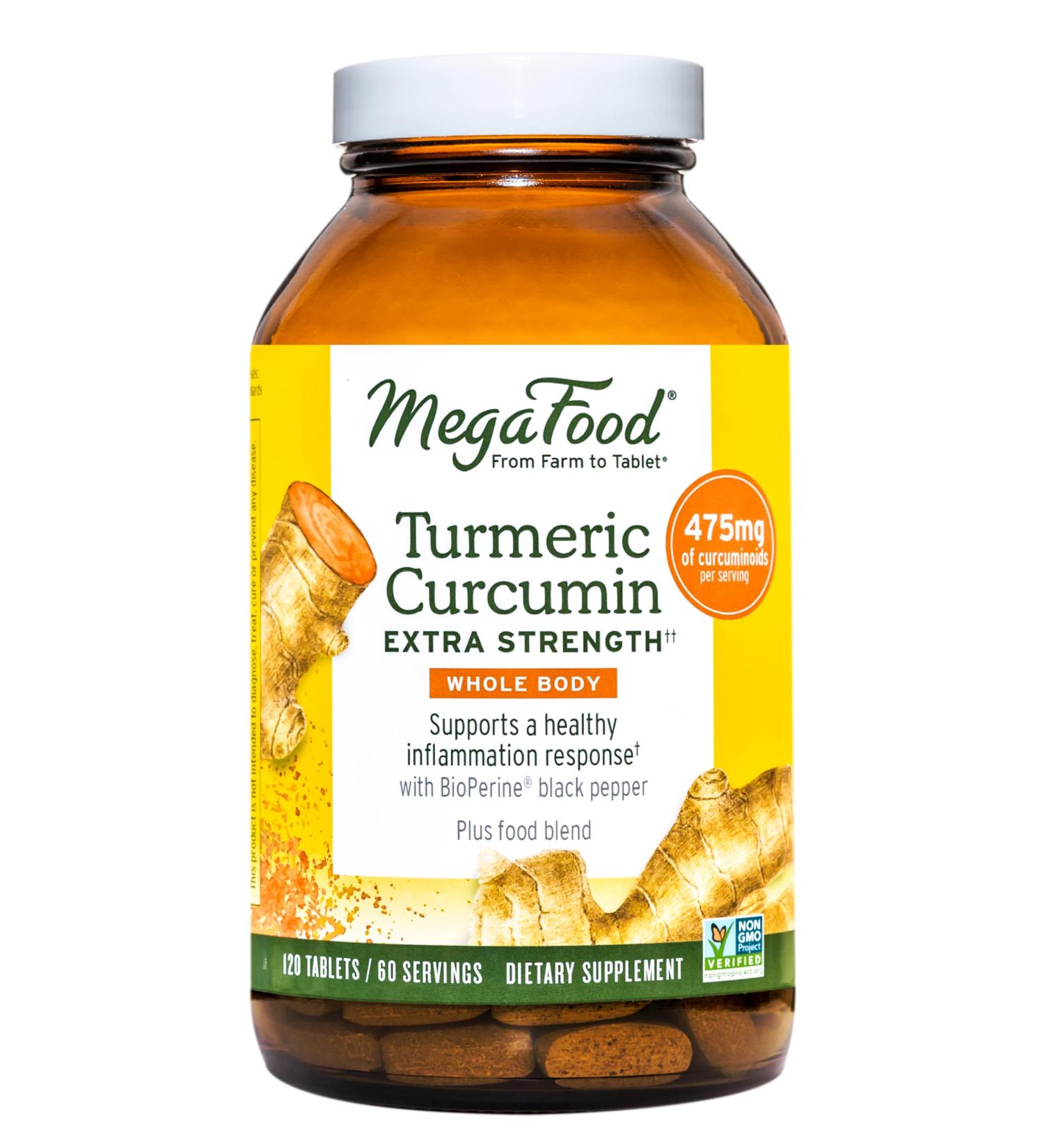 Buy MegaFood Turmeric Strength for Whole Body - 120 Tablets | Natural Support for Health - Buy Online on GoSupps.com