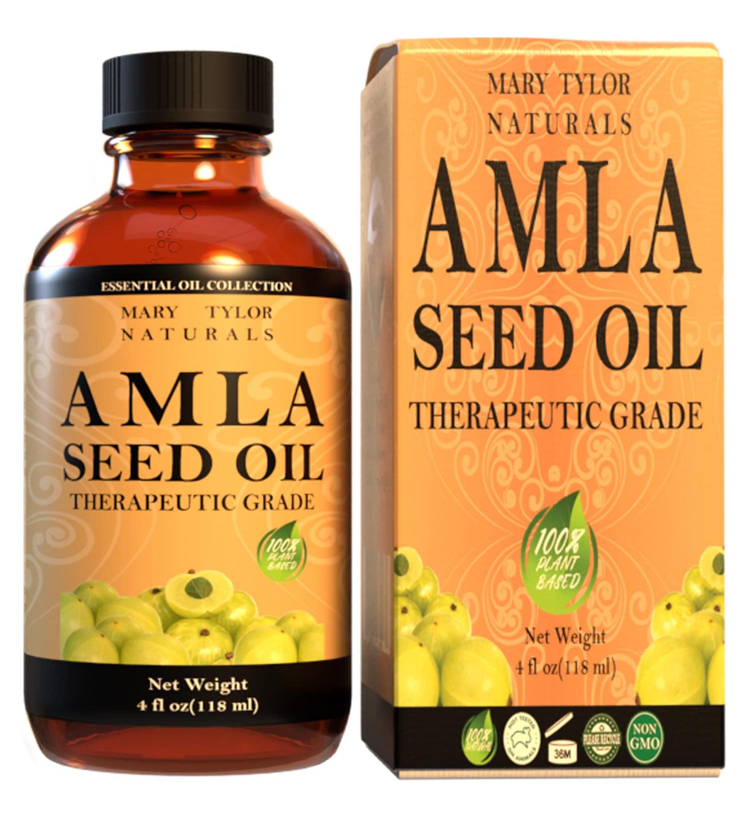 Mary Tylor Naturals Amla Seed Oil (4 oz) - Premium Therapeutic Grade, 100% Pure & Natural, Cold-Pressed, Unrefined - Ideal for Hair Care - Buy Online on GoSupps.com
