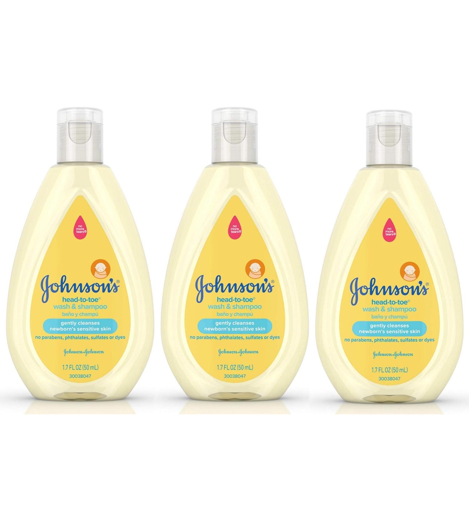 Johnson's Baby Head To Toe Wash & Shampoo 3-Pack - 1.7 oz Each - Buy Online on GoSupps.com