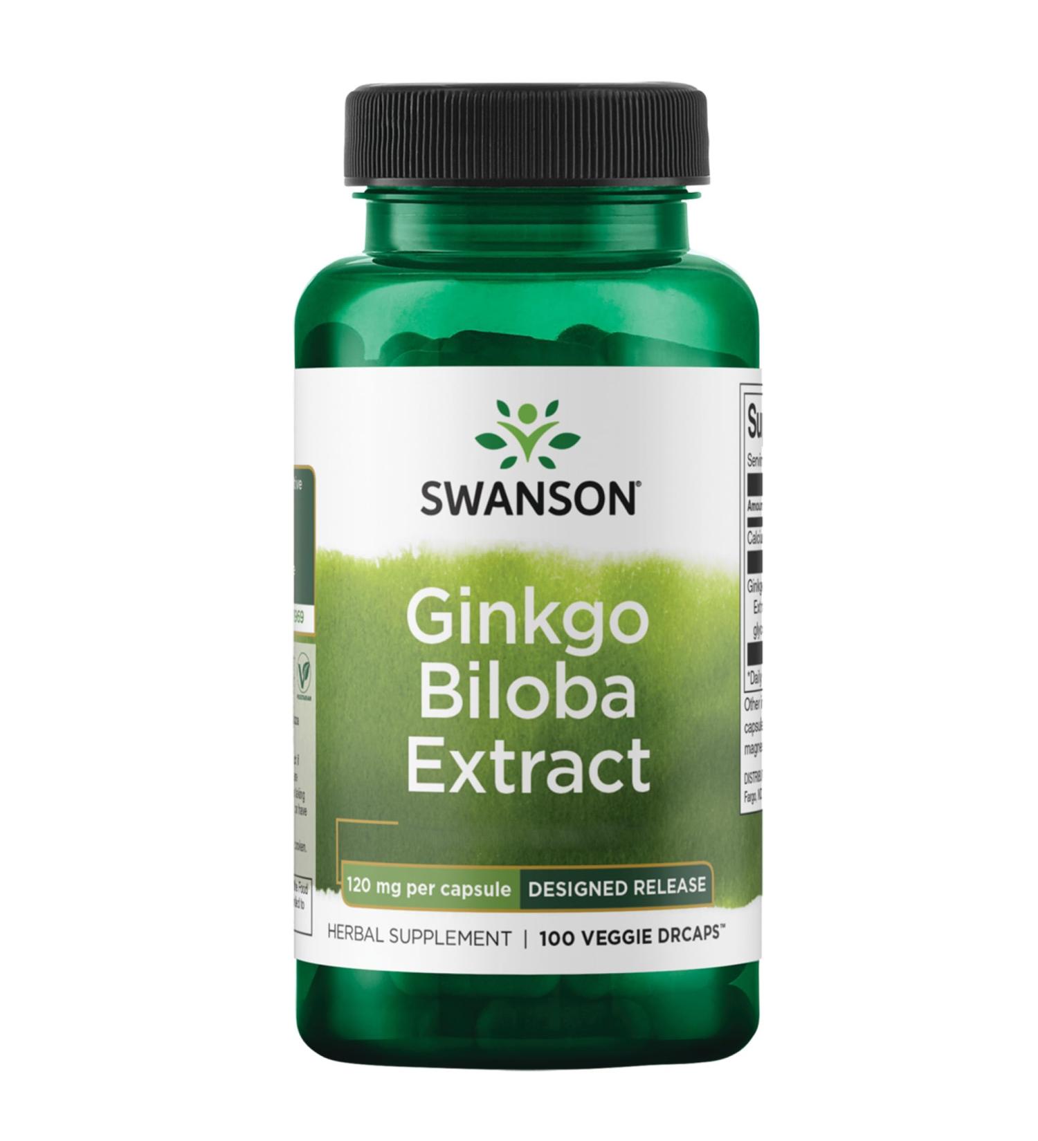 Swanson Ginkgo Biloba Extract 120mg 100 Vegan Lab Tested Soy Free Vegetarian Gluten Free Non-GMO - Buy Online on GoSupps.com