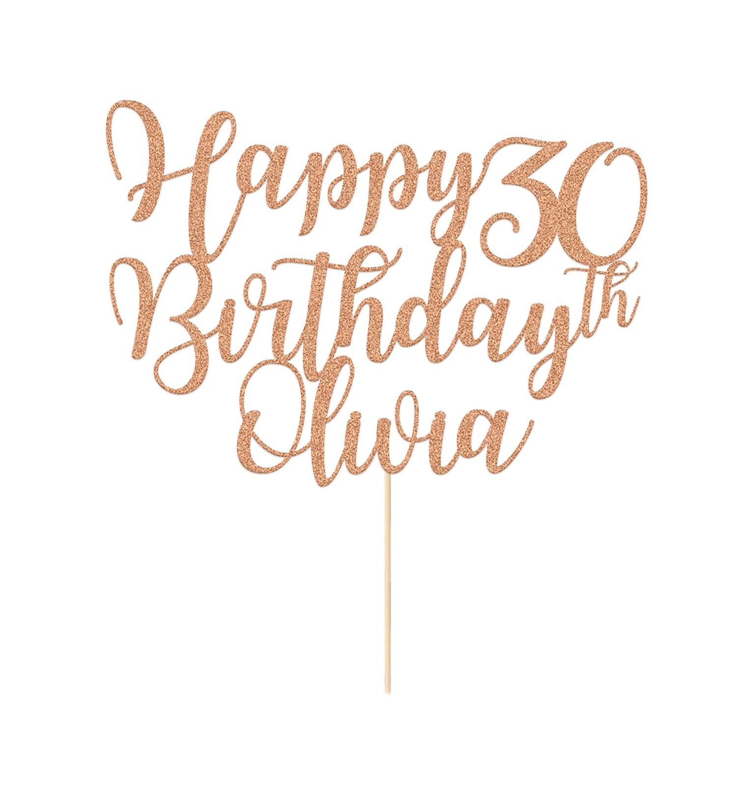 Personalised Cake Topper Happy Birthday Cake Topper Customised Cake Decoration Cake Toppers for 1st 10th 16th 18th 20th 21st 30th 40th 50th 60th 70th 80th with Any Name Age (Rose Gold) - Buy Online on GoSupps.com