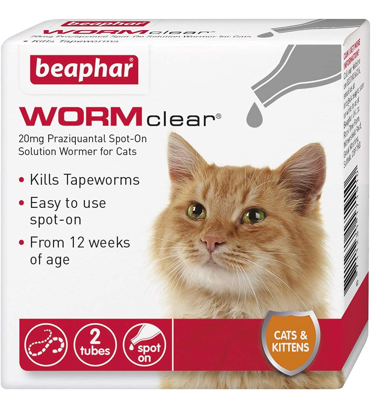 Beaphar 2 X Wormclear Spot-On Solution for Cats 21 g - Buy Online on GoSupps.com