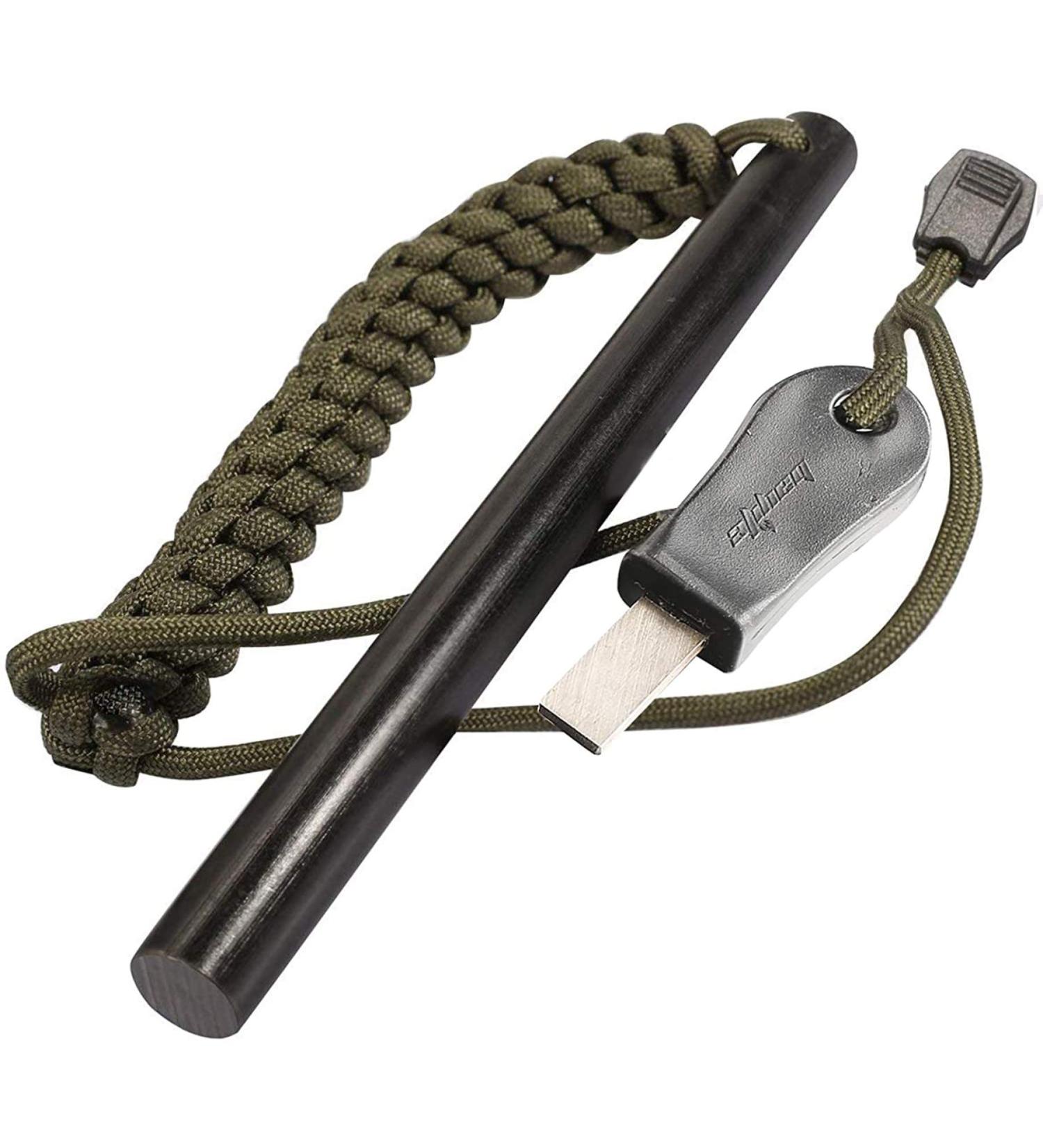 bayite 1/2 x 6 Inch Survival Flint Steel Fire Starter Kit with Paracord Handle - Buy Online on GoSupps.com