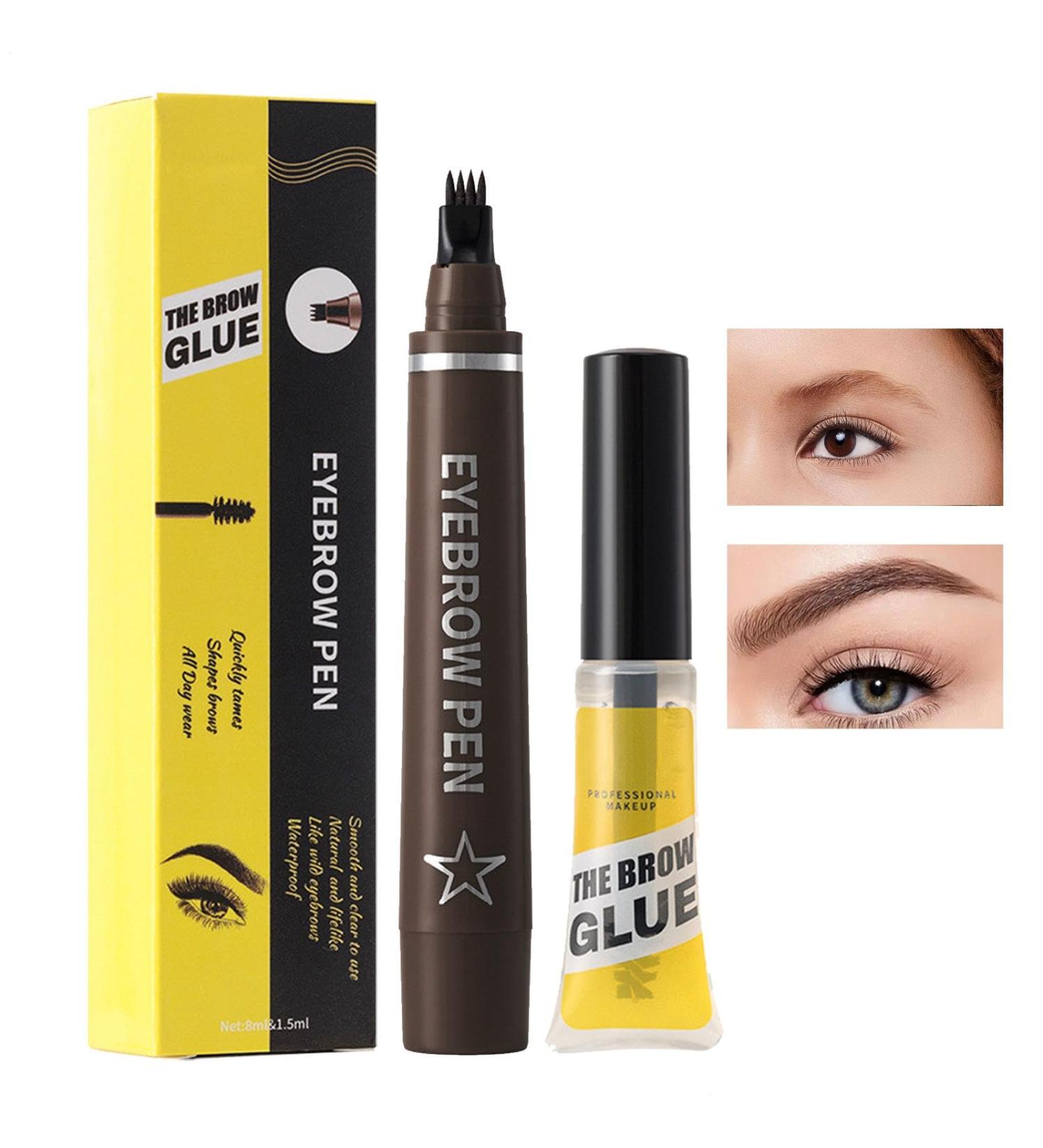  Esncddym Women's Eyebrow Pencils Microblading Eyebrow Pen - Smudge and Sweat Resistant Eyebrow Pen | 4-Pin Liquid Eyebrow Pencil with Eyebrow Gel - Buy Online on GoSupps.com