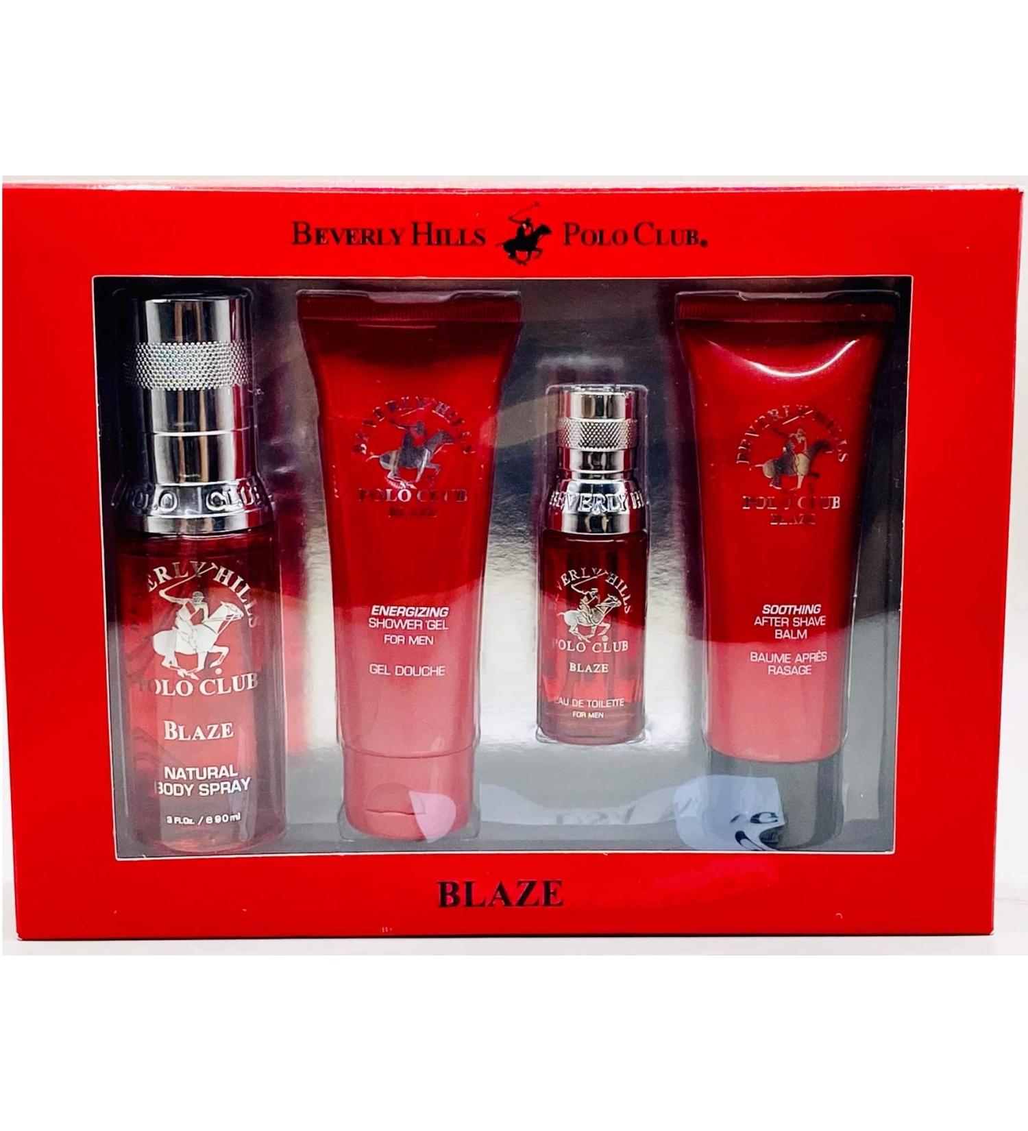 Beverly Hills Polo Club Blaze 4 Piece Gift Set Collection with Body Spray Shower Gel Eau De Toilette After Shave - Buy Online on GoSupps.com