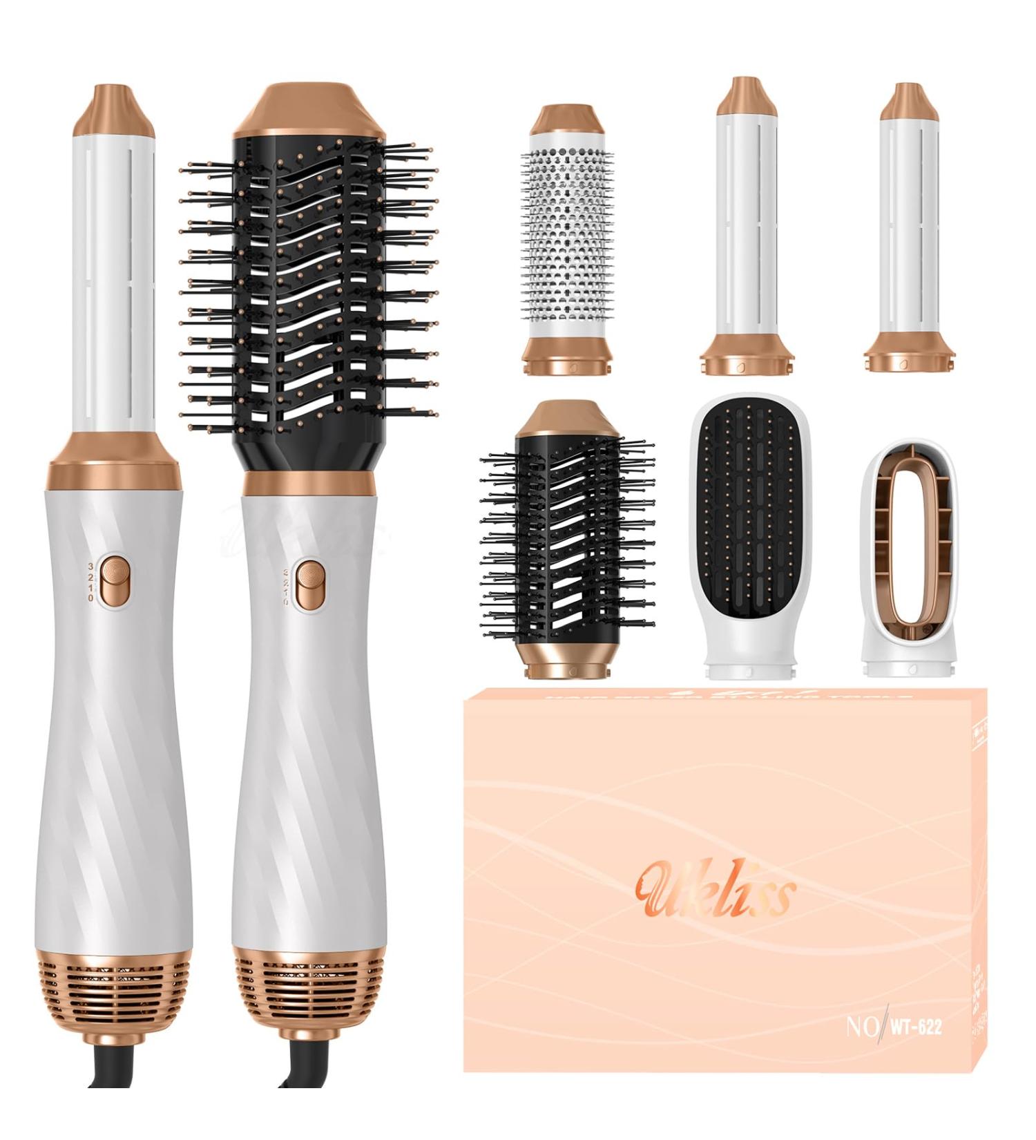 Ukliss 6-in-1 Air Styler Set - Ionic Hair Dryer & Styling Brushes for Smoothing Volume & Curls | Automatic Warm Air Brush - Buy Online on GoSupps.com