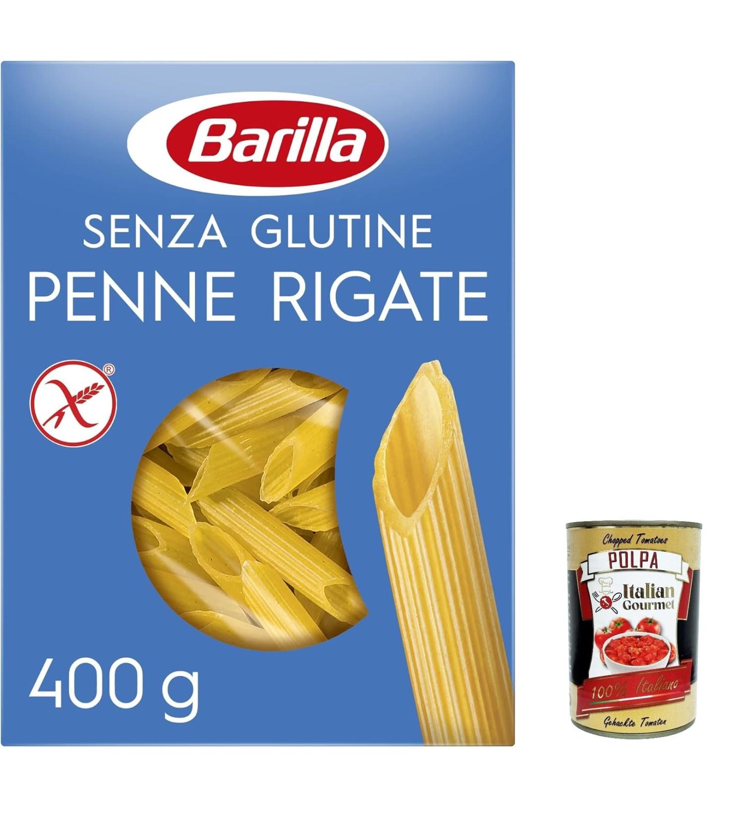  Italian Gourmet E.R. Barilla Penne Rigate Gluten Free Pasta 400g + Italian Gourmet Pulp 400g (Pack of 20) - Buy Online on GoSupps.com