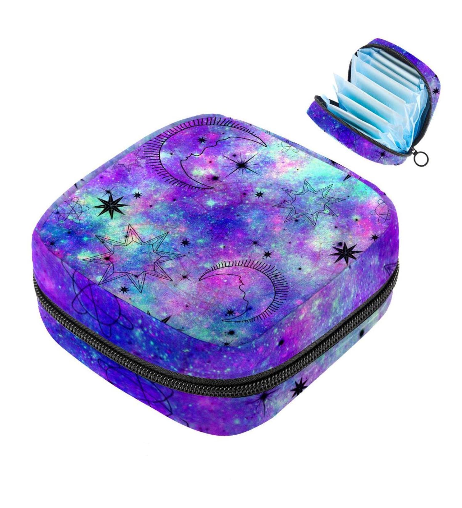 Astrological Galaxy Menstruation Pad Zipper Bag | Women's Napkin & Tampon Organizer | Stylish Collectible for Girls - Buy Online on GoSupps.com