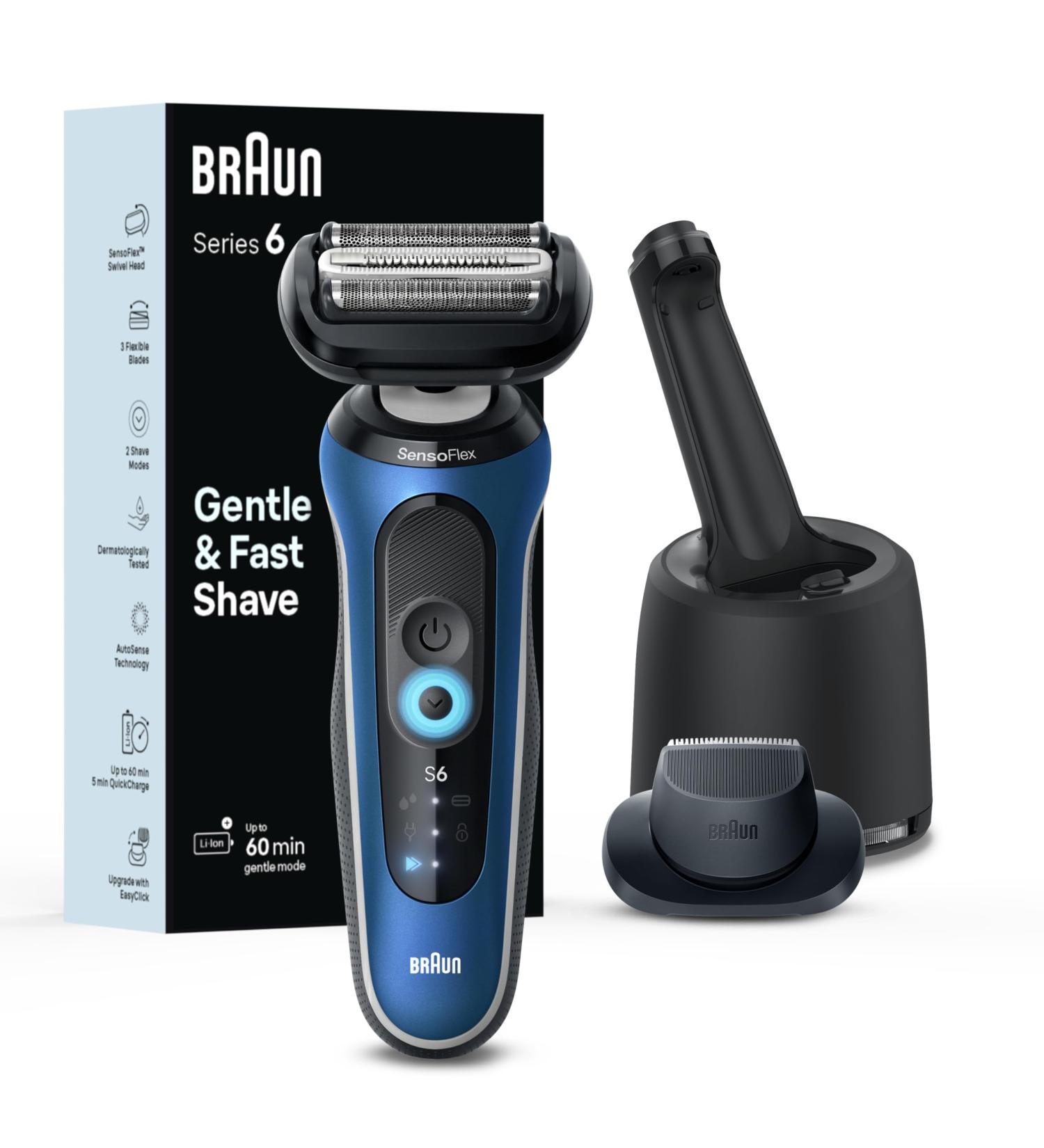 Braun Series 6 Electric Shaver for Men - 6172cc Wet & Dry Turbo & Gentle Modes Foil Shaver | 3 Piece Set - International Shipping Available - Buy Online on GoSupps.com