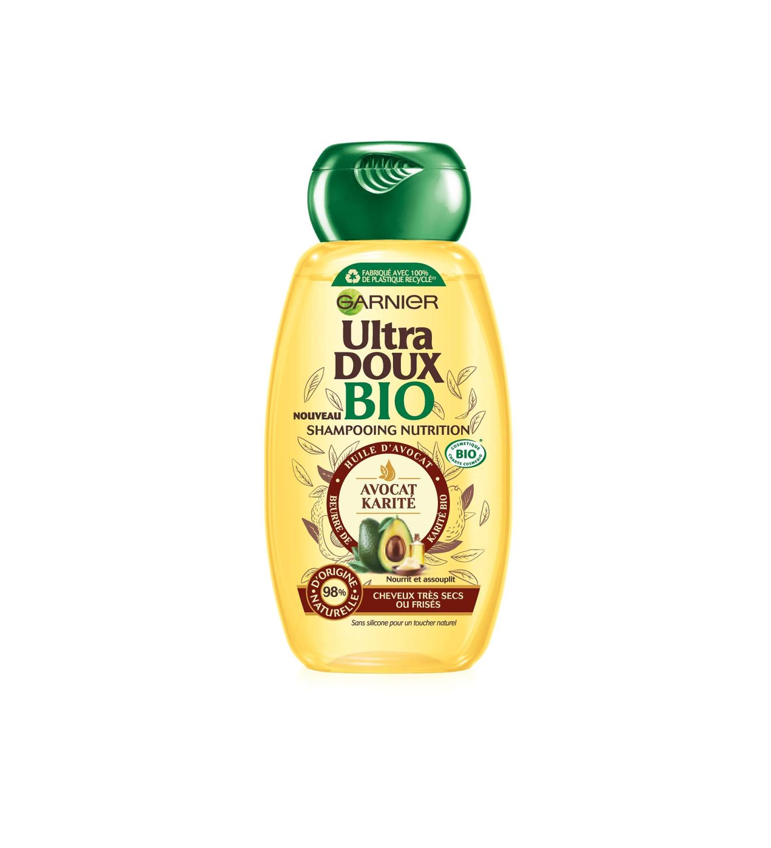 Garnier Ultra Doux Bio Nourishing Shampoo with Avocado Oil/Organic Shea Butter for Very Dry/Frizzy Hair 1 Unit