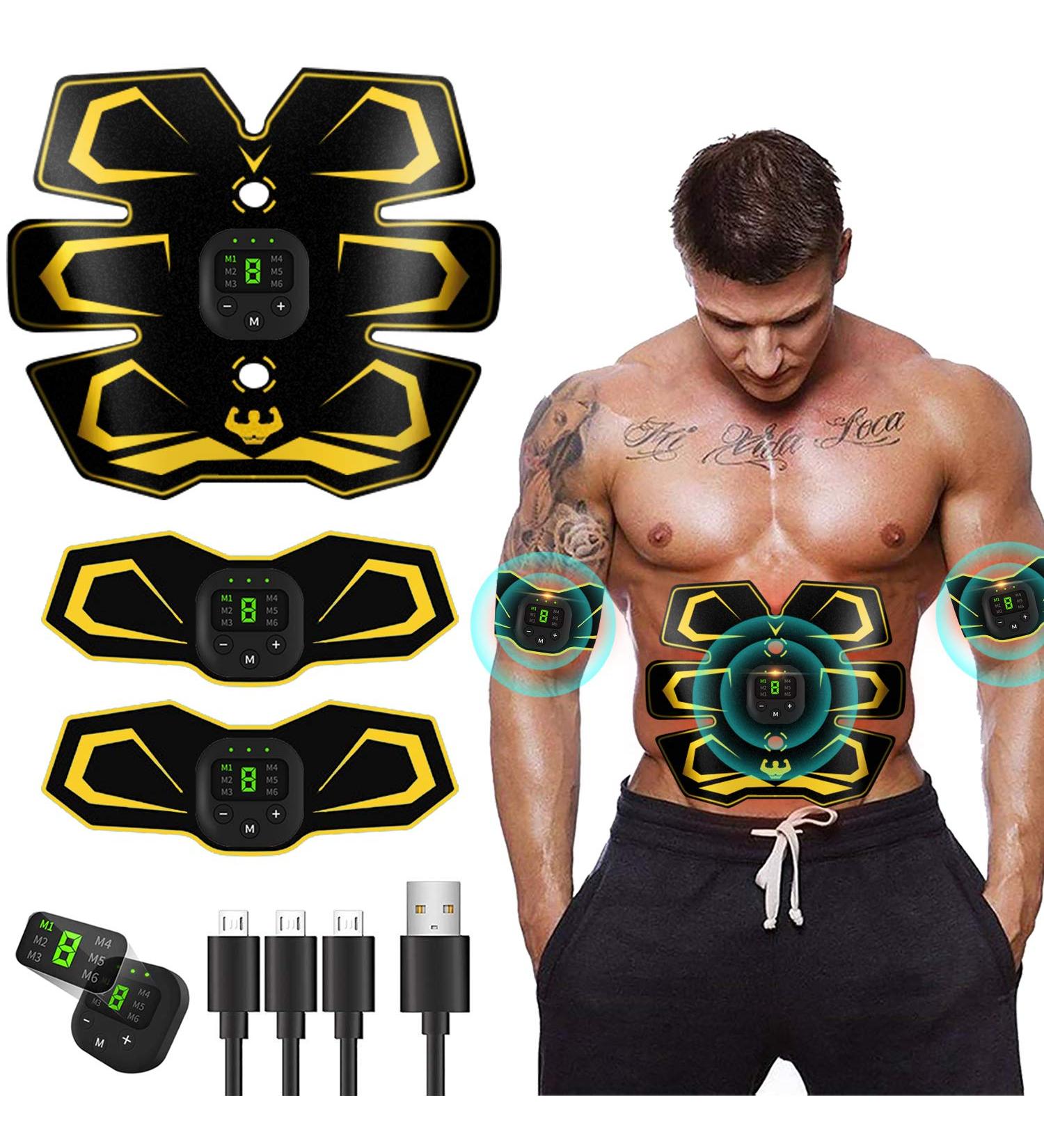 Wugein EMS Muscle Stimulator USB Electric Abdominal Trainer | 6 Modes & 9 Intensities for Muscles Arms & Legs | International Shipping Available - Buy Online on GoSupps.com