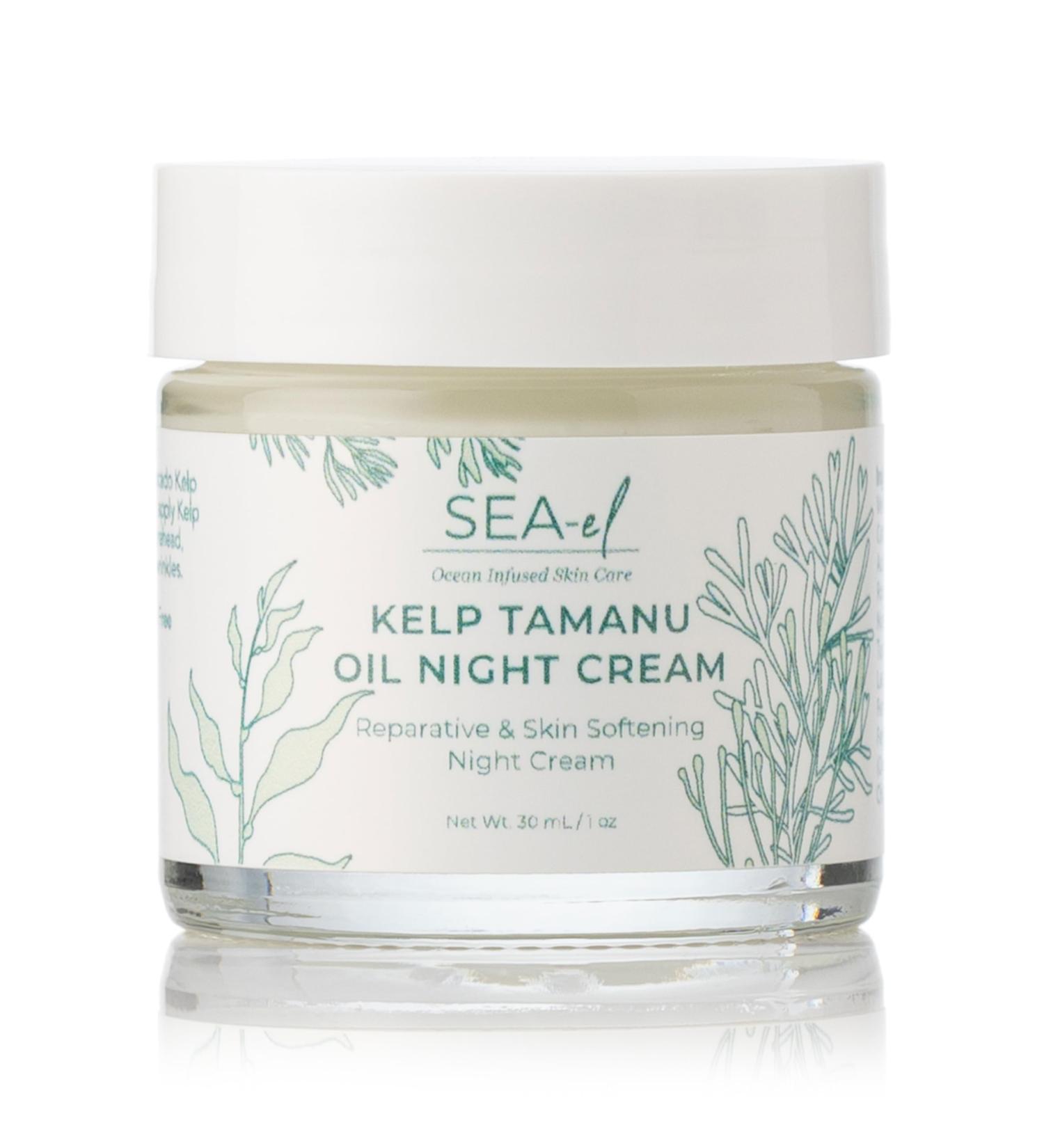 Kelp Tamanu Oil Night Cream | Hydrating Anti-Aging Face Moisturizer for All Skin Types - 1 Oz - Buy Online on GoSupps.com