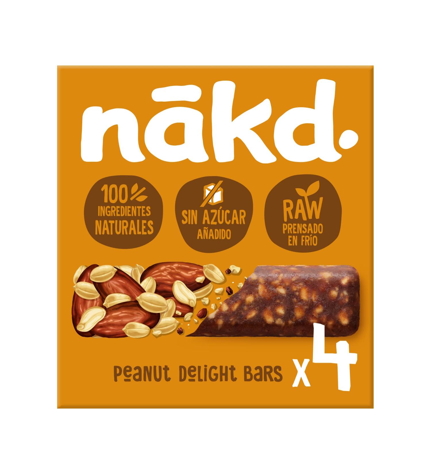  Nakd Nakd Peanut Delight Raw Fruit and Peanut Bars 4 x 35 g - Buy Online on GoSupps.com