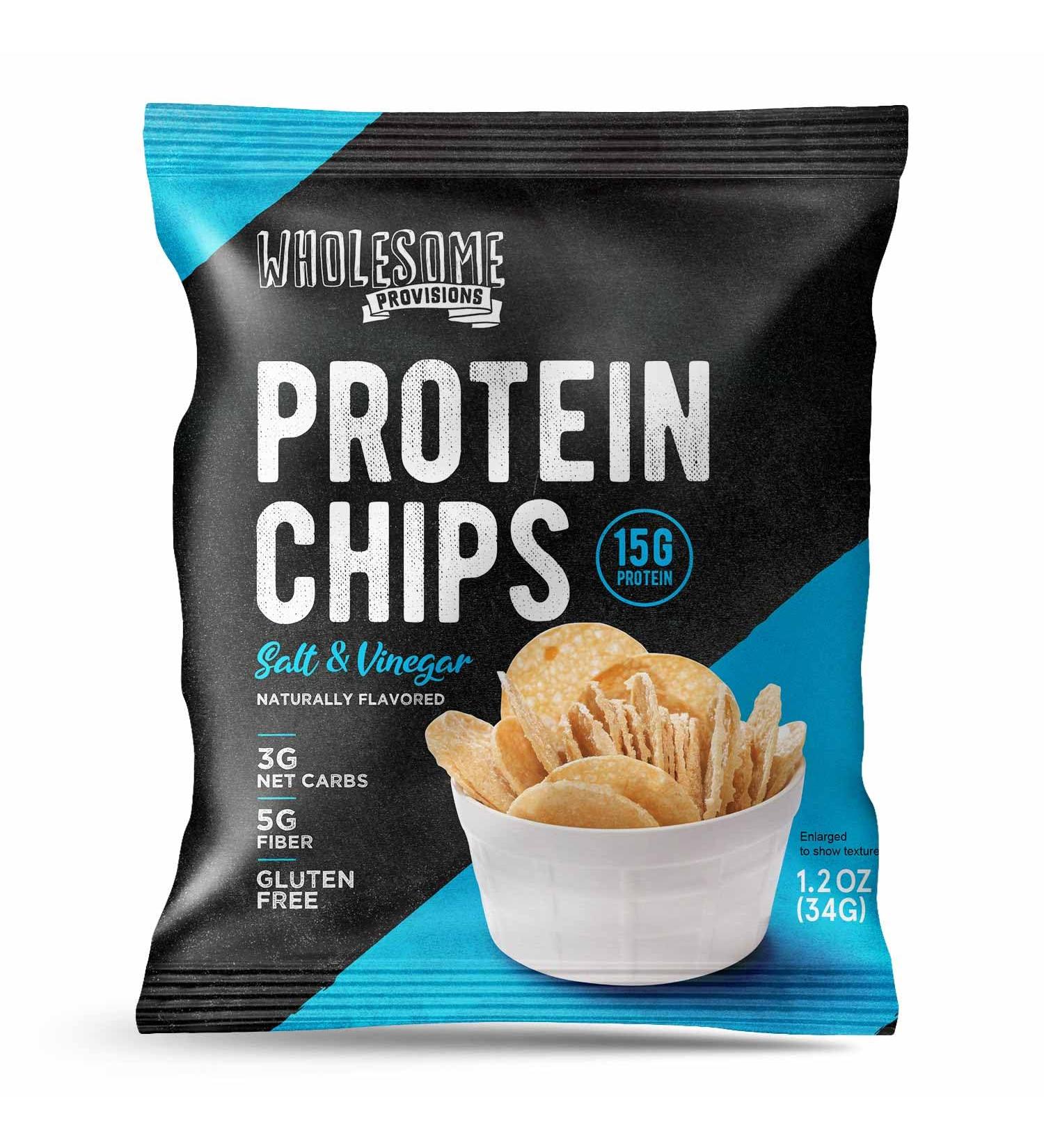 Protein Chips 15g Protein 3g Net Carbs Gluten Free Keto Snacks Low Carb Snacks Protein Crisps Keto-Friendly Made in USA (Sea Salt Vinegar 7 Pack) Sea Salt Vinegar 1.23 Ounce (Pack of 7) - Buy Online on GoSupps.com