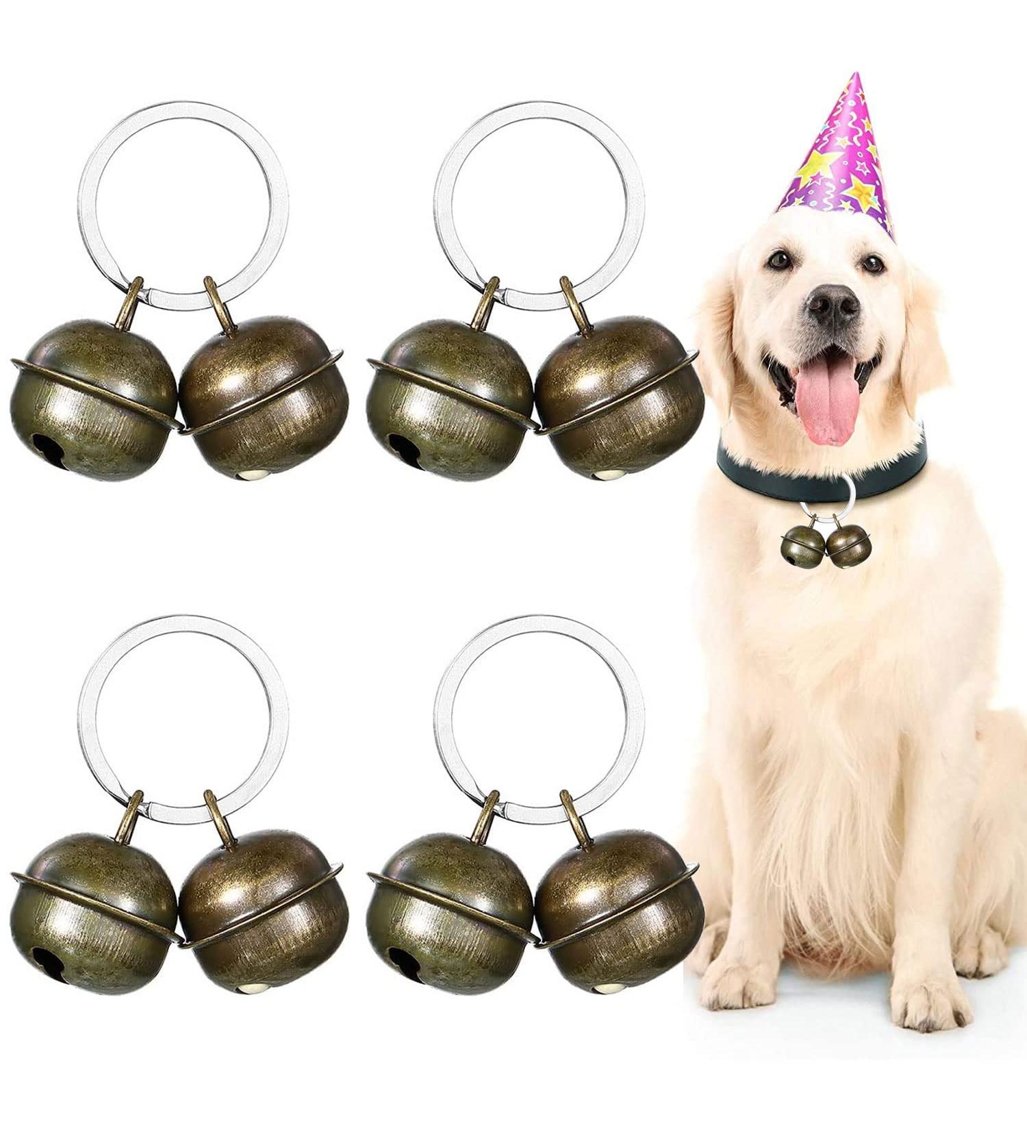 DARENYI 4 Pcs Dog Cat Collar Bells Pet Tracker Brass Bell Dog Tracker Metal Bells Small Bells for Pet Collars Anti-Lost Training Bells - Buy Online on GoSupps.com