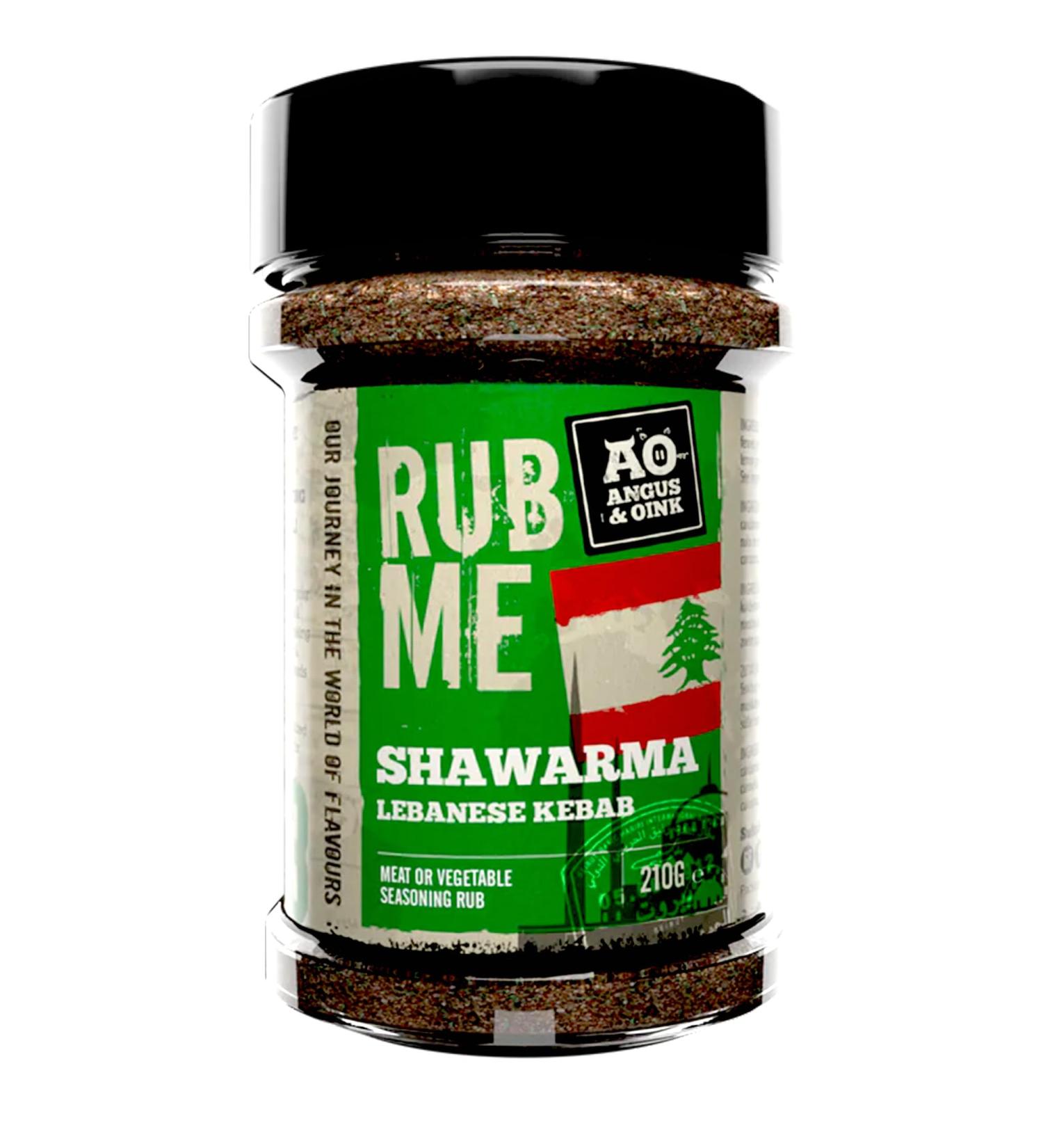 Angus & Oink | Shawarma Lebanese Kebab Rub | Meat or Vegetable Seasoning Rub | Perfect For Lamb or Vegetables | Ideal for Grilling Smoking & Oven | 220g - Buy Online on GoSupps.com