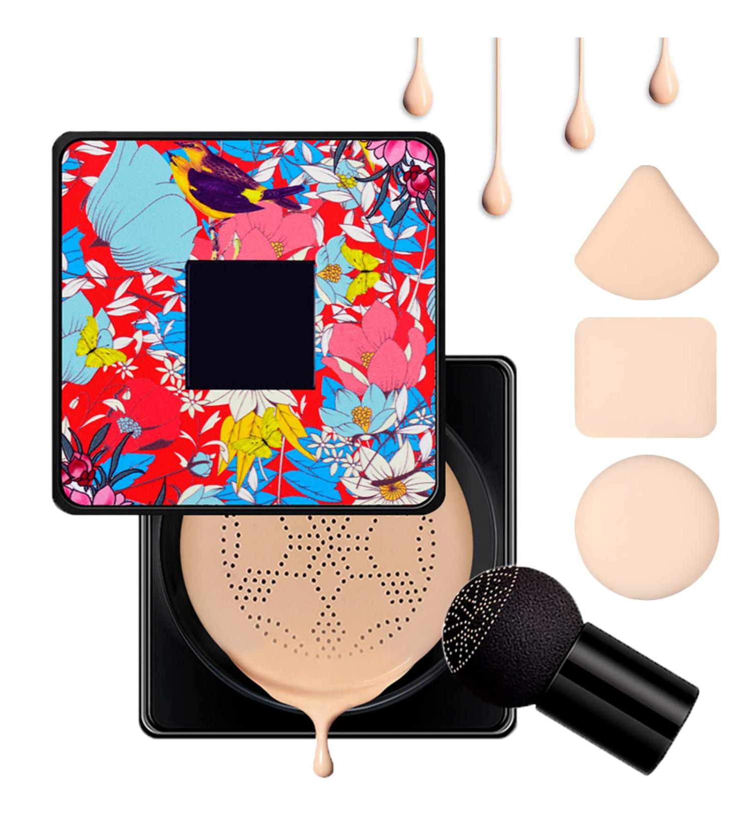 Ordolava Flawless CC Cream Mushroom Head Air Cushion CC Cream Moisturizing Concealer Makeup Base Foundation CC Cream Moisturizing Oil Control Long Lasting Concealer (Natural color) 1.00 g (Pack of 1) Natural color - Buy Online on GoSupps.com