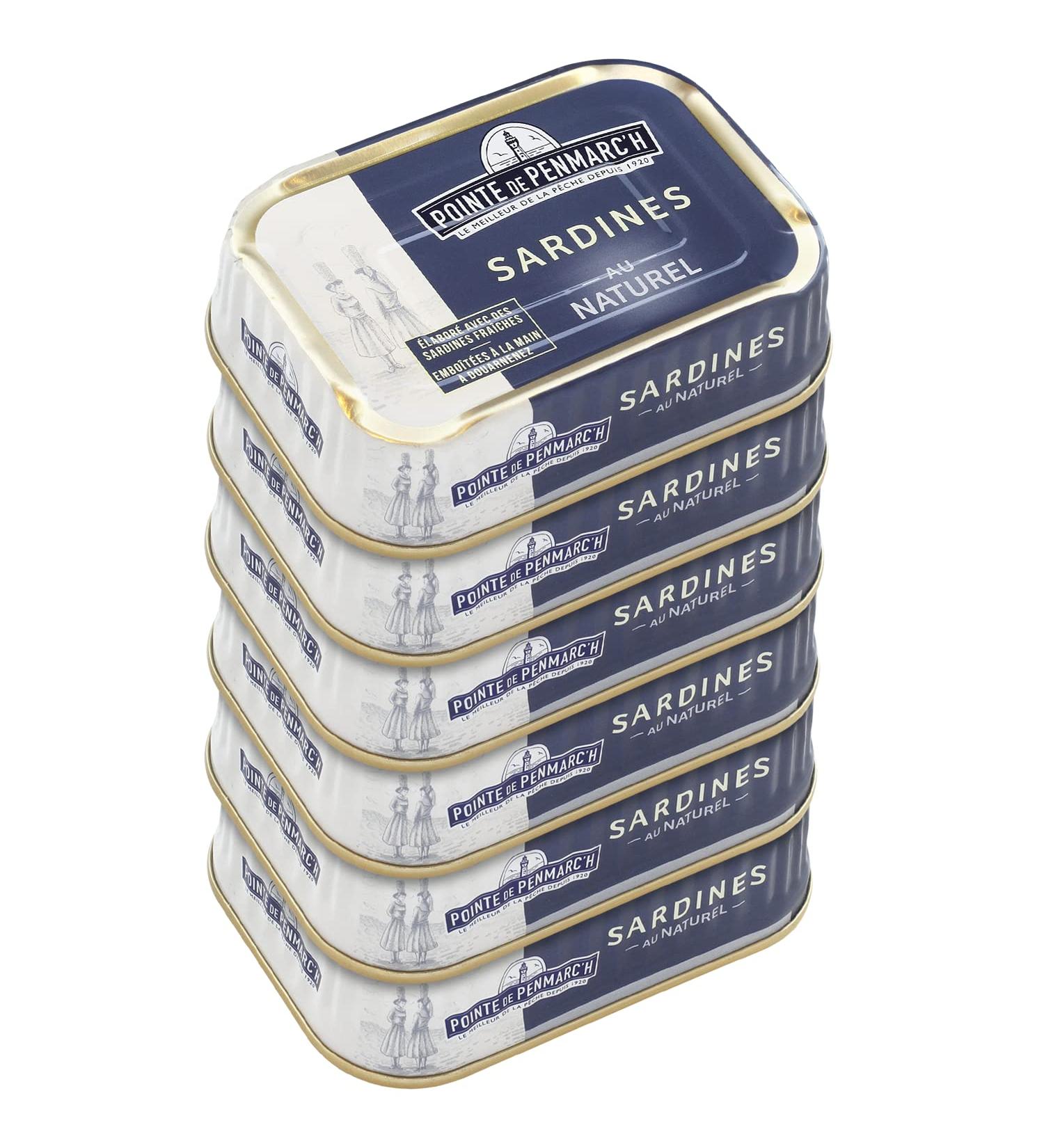 Sardines au naturel Pointe de Penmarc'h pack of 6 cans of 135g - Delivery in 2 to 3 working days from Brittany - Buy Online on GoSupps.com