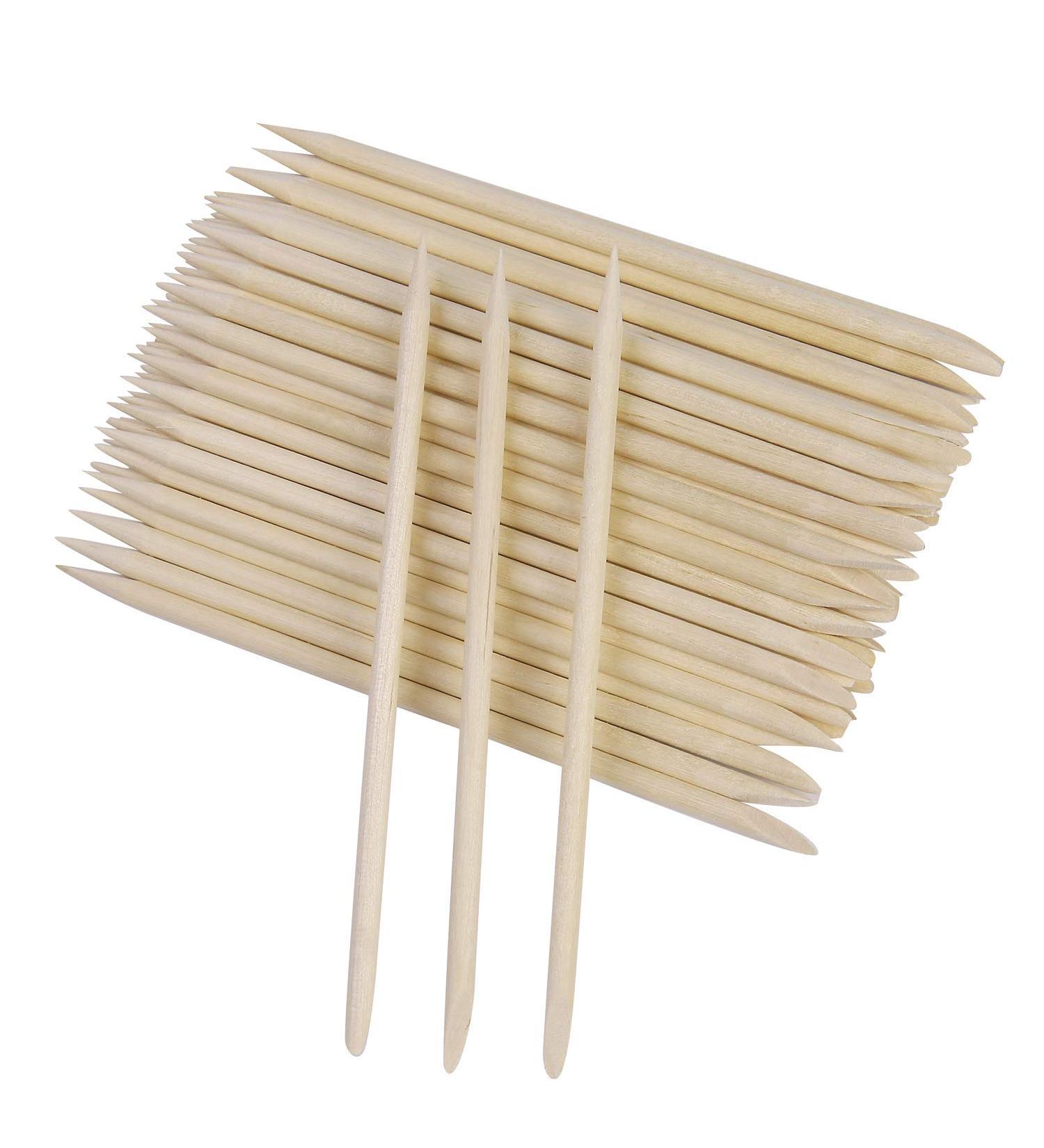 100 Pcs 4.3in Wooden Orange Sticks Nail Cuticle Pusher Remover for Manicure & Pedicure - Buy Online on GoSupps.com
