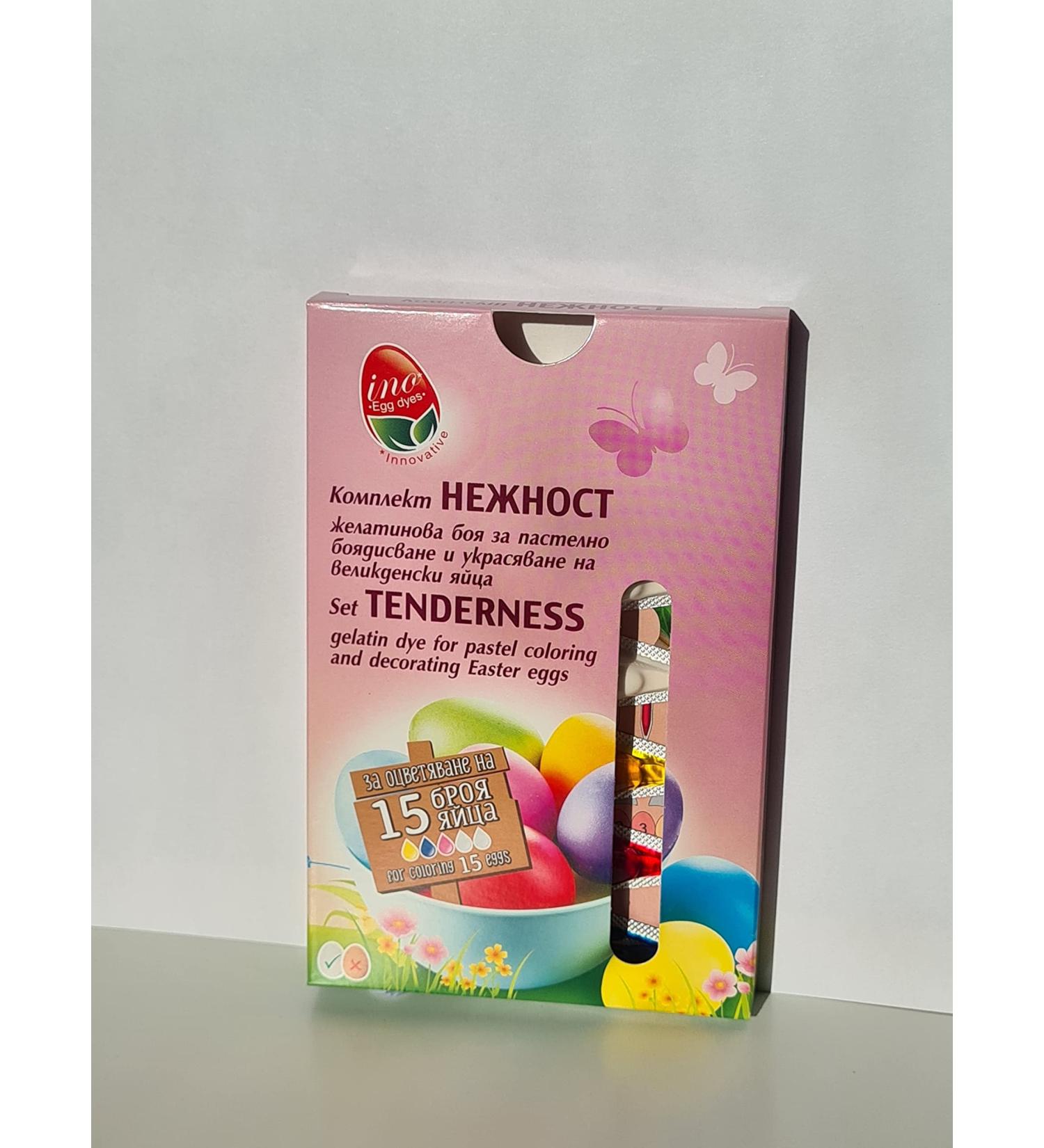 Vesache Set Tenderness 3 Colours Gelatine Dye Paint for Pastel Easter Eggs with Delicate Gentle Colours