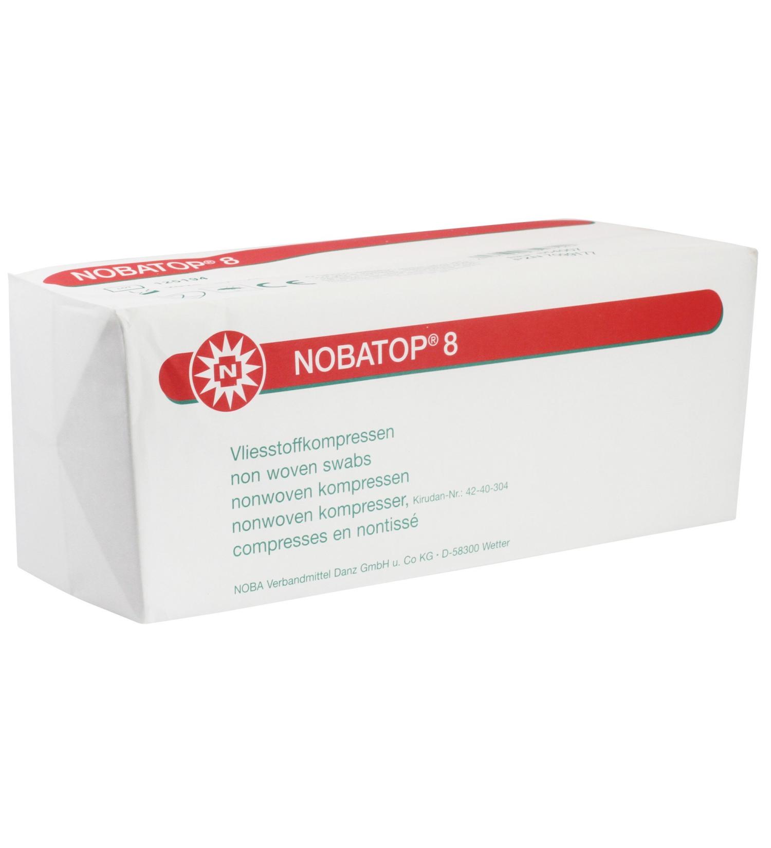 NOBATOP 8 non-sterile nonwoven compresses 4-ply size: 7.5 cm x 7.5 cm (100 pieces)