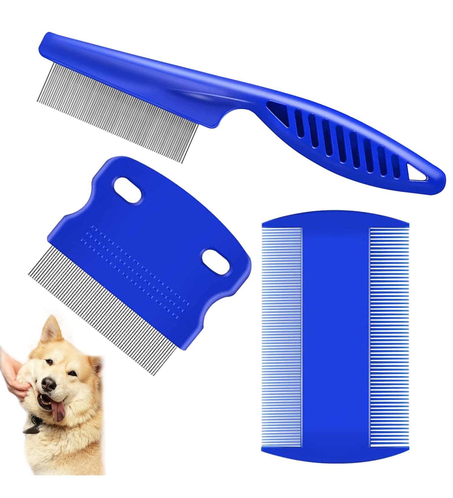 Flea Comb 3PCS Flea Comb for Dogs Cats Cat Dog Grooming Comb Flea Removal Lice Combs Fine Tooth Comb Grooming Set Remove Float Hair Tear Marks Tick Removal Tool - Buy Online on GoSupps.com