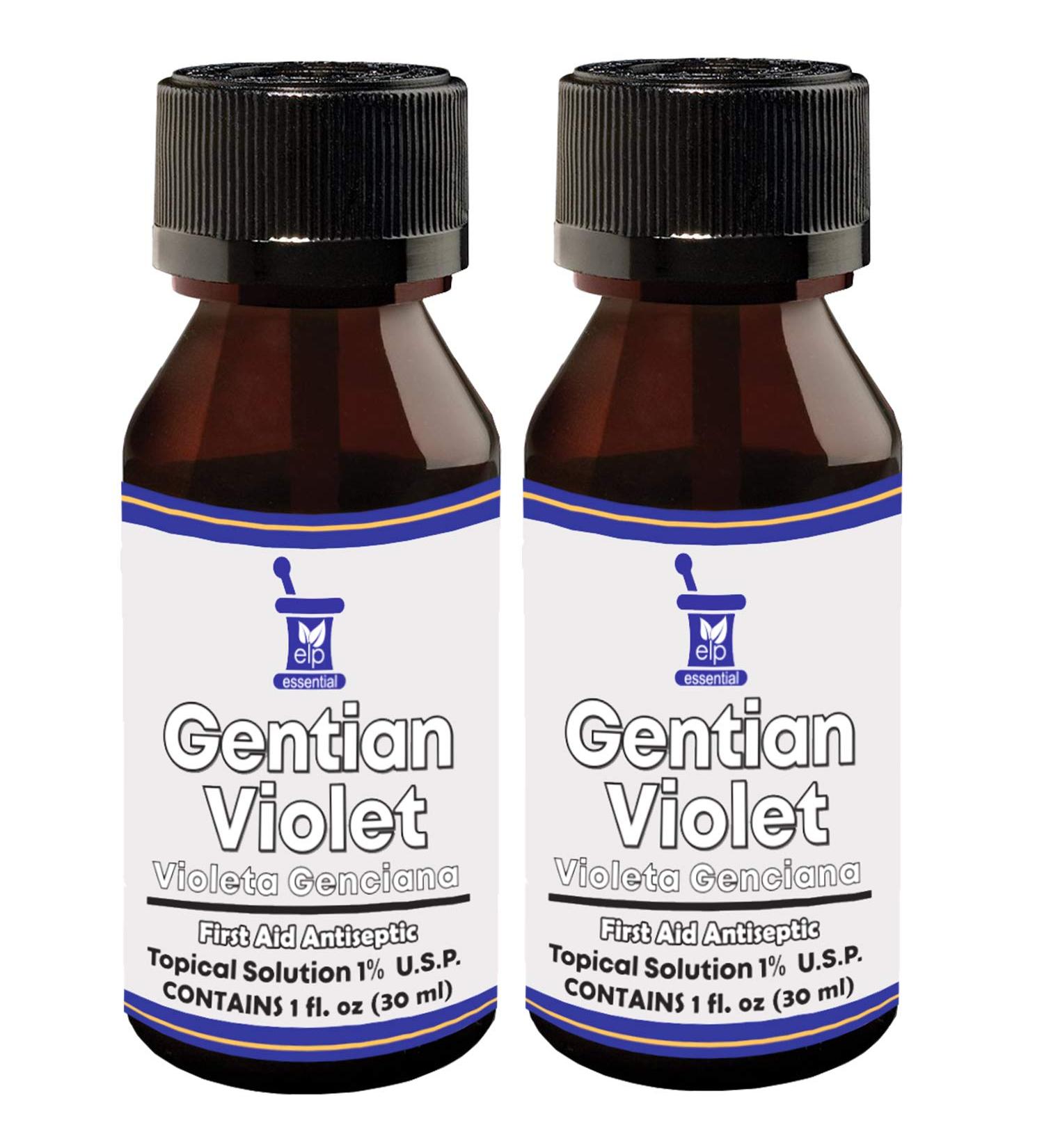Gentian Violet First Aid Antiseptic Liquid 1 FL OZ (2 Bottles) | Made in USA - Buy Online on GoSupps.com