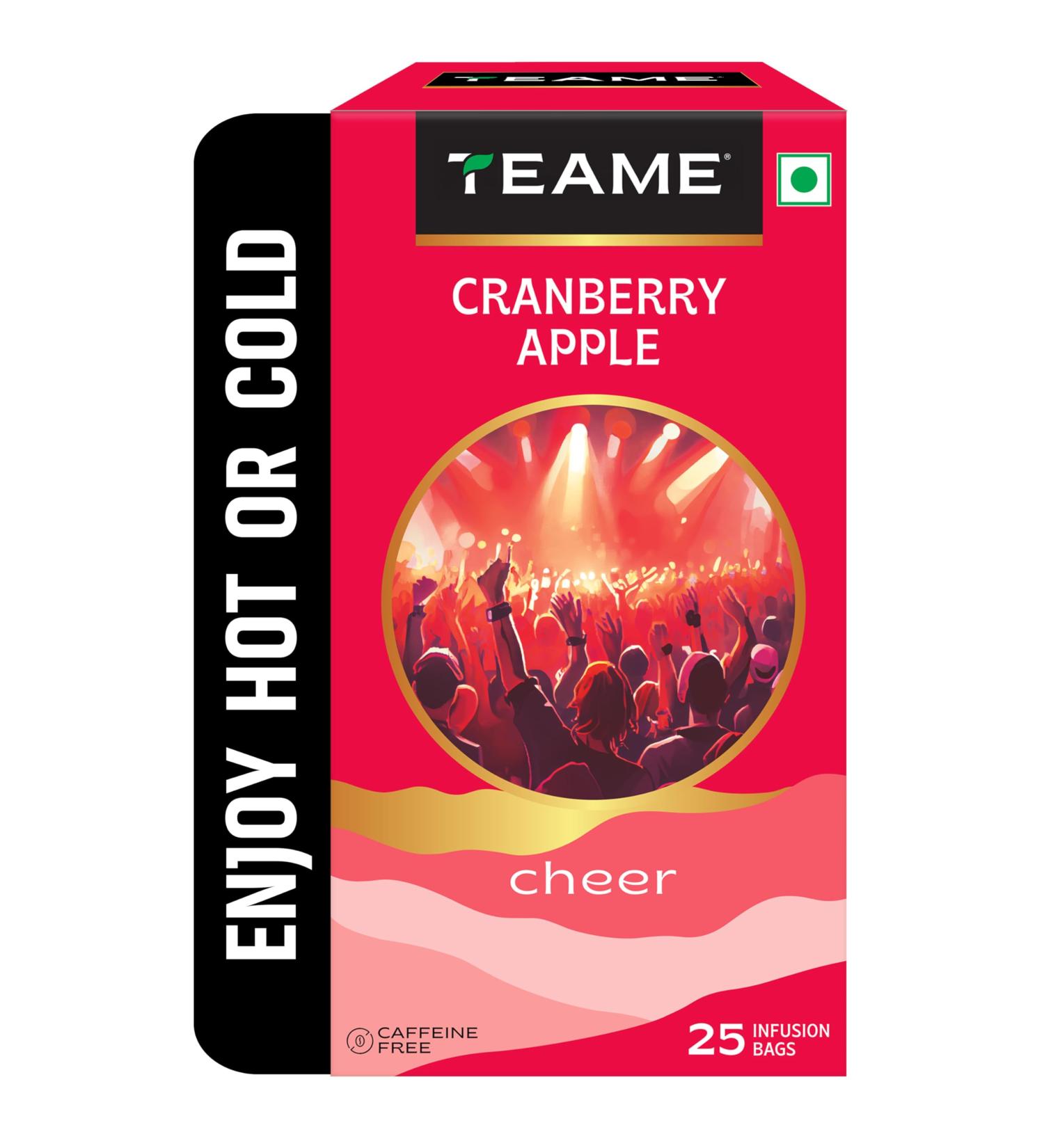 TE-A-ME Cranberry Apple Infusion 25 Tea Bags (2 Flavored Bags Free) Canneberge 25 Count (Pack of 1) - Buy Online on GoSupps.com