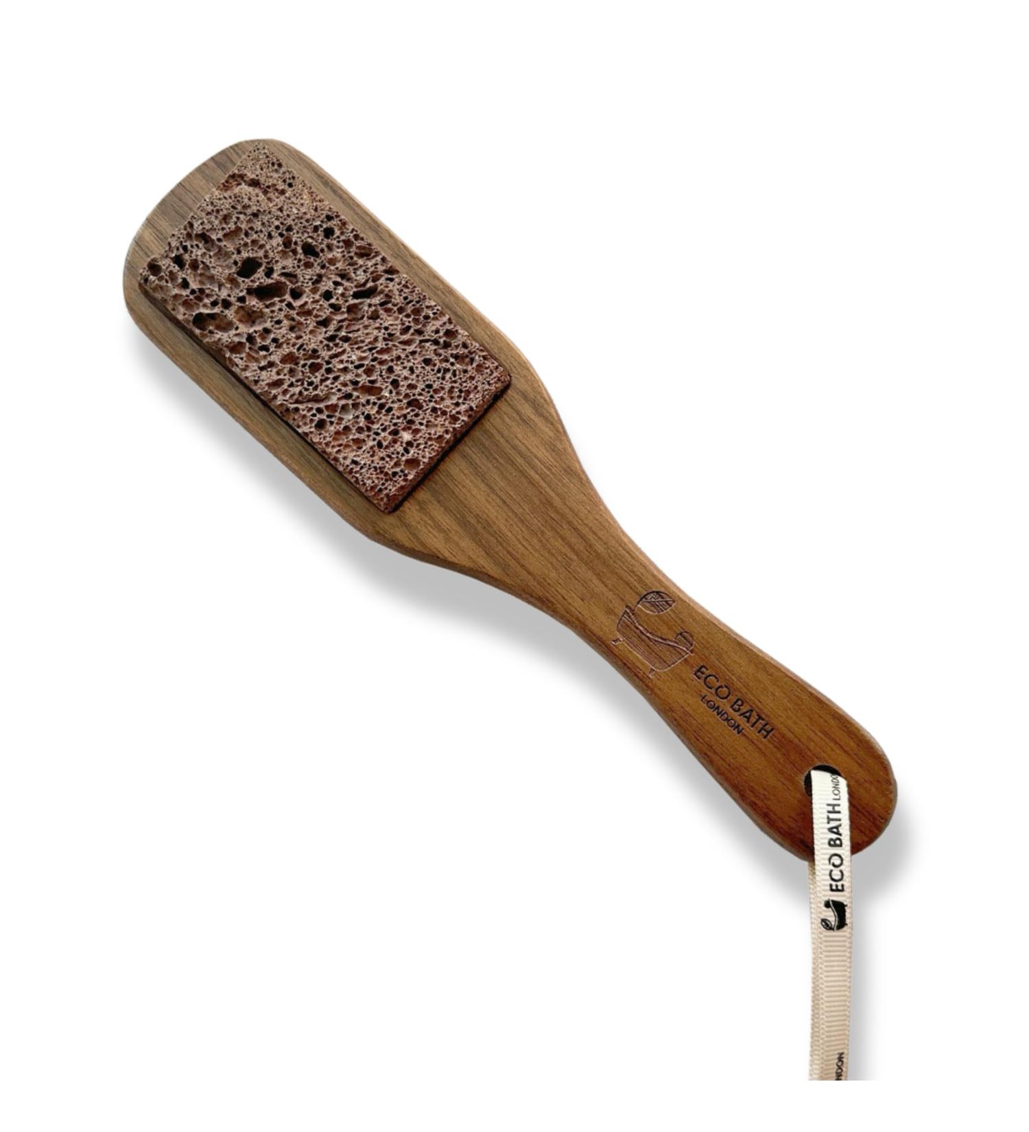 Eco Bath Londo Walnut Wood Pumice Foot File - Luxury Double Sided Pumice Stone Pedicure Tool for Feet Natural Exfoliating Foot Scrubber Dead Hard Skin and Callus Removal - Buy Online on GoSupps.com
