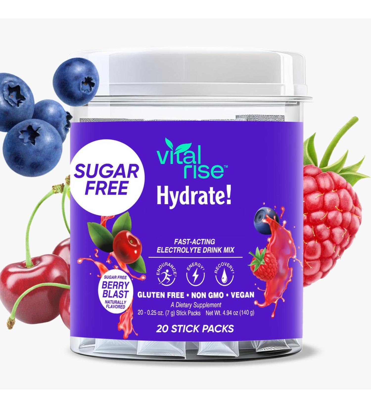 Buy Vital Rise Sugar-Free Electrolytes Powder Packets | Quick Hydration with Low Sodium | Best Electrolytes for Kids & Adults - Buy Online on GoSupps.com