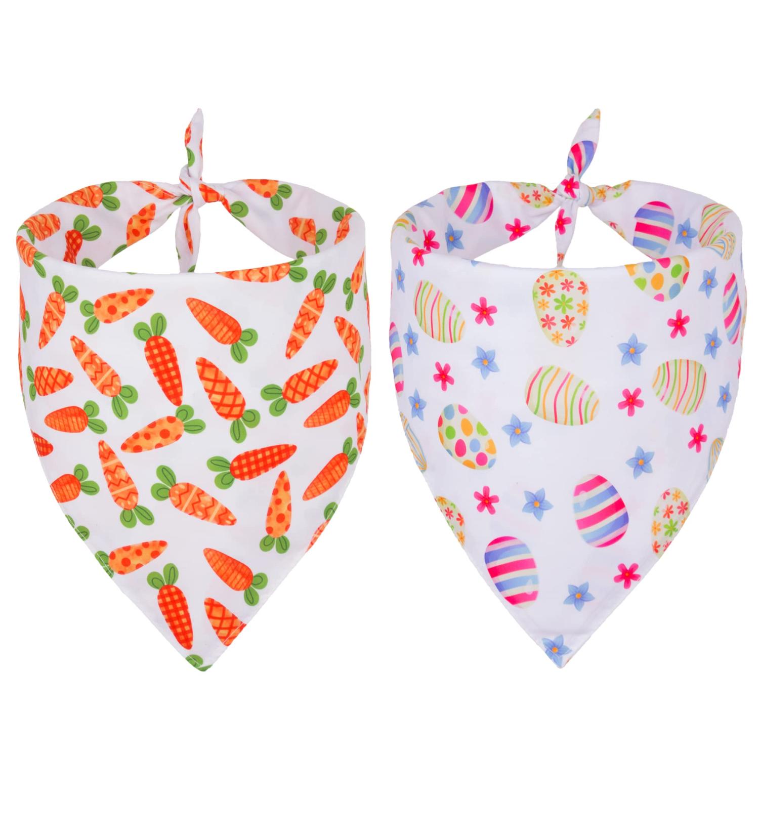 Easter Dog Bandana 2 Pack - Reversible Holiday Scarf for Dogs (White) - Buy Online on GoSupps.com