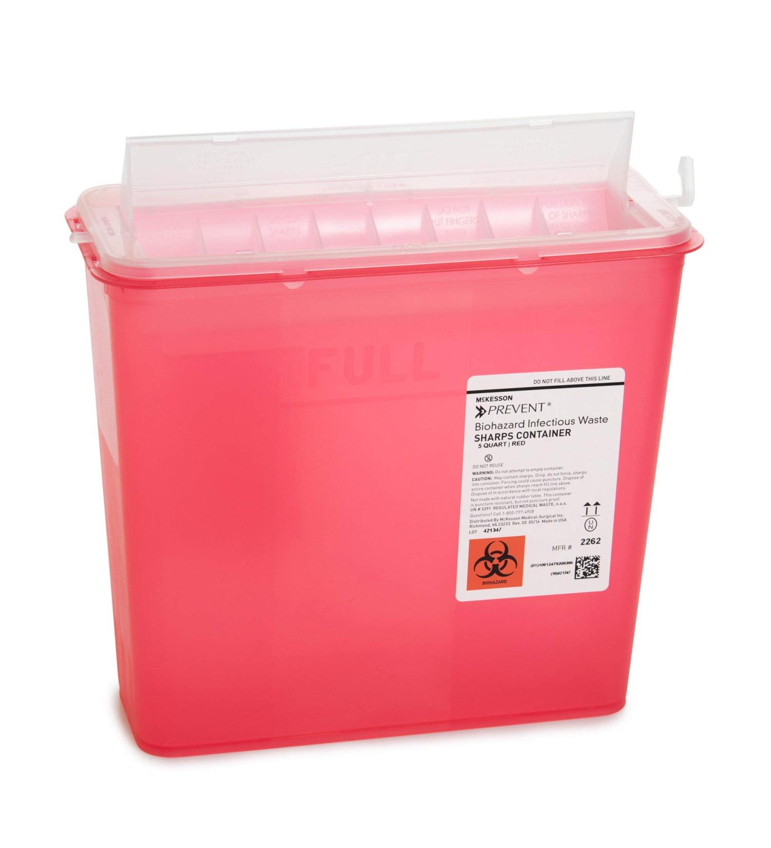 McKesson Prevent Biohazard Sharps Container - 1.25 gal Red Plastic - 1 Count - Buy Online on GoSupps.com