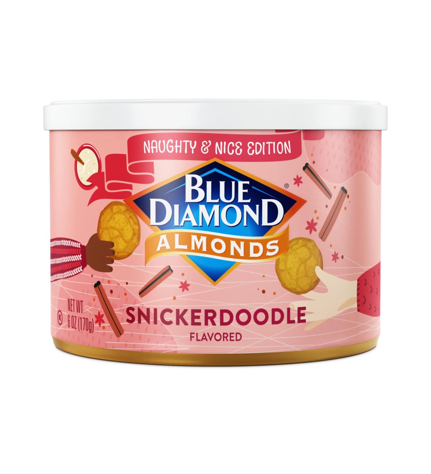Blue Diamond Almonds Snickerdoodle Holiday Snack Nuts - 6 oz Resealable Can - Buy Online on GoSupps.com
