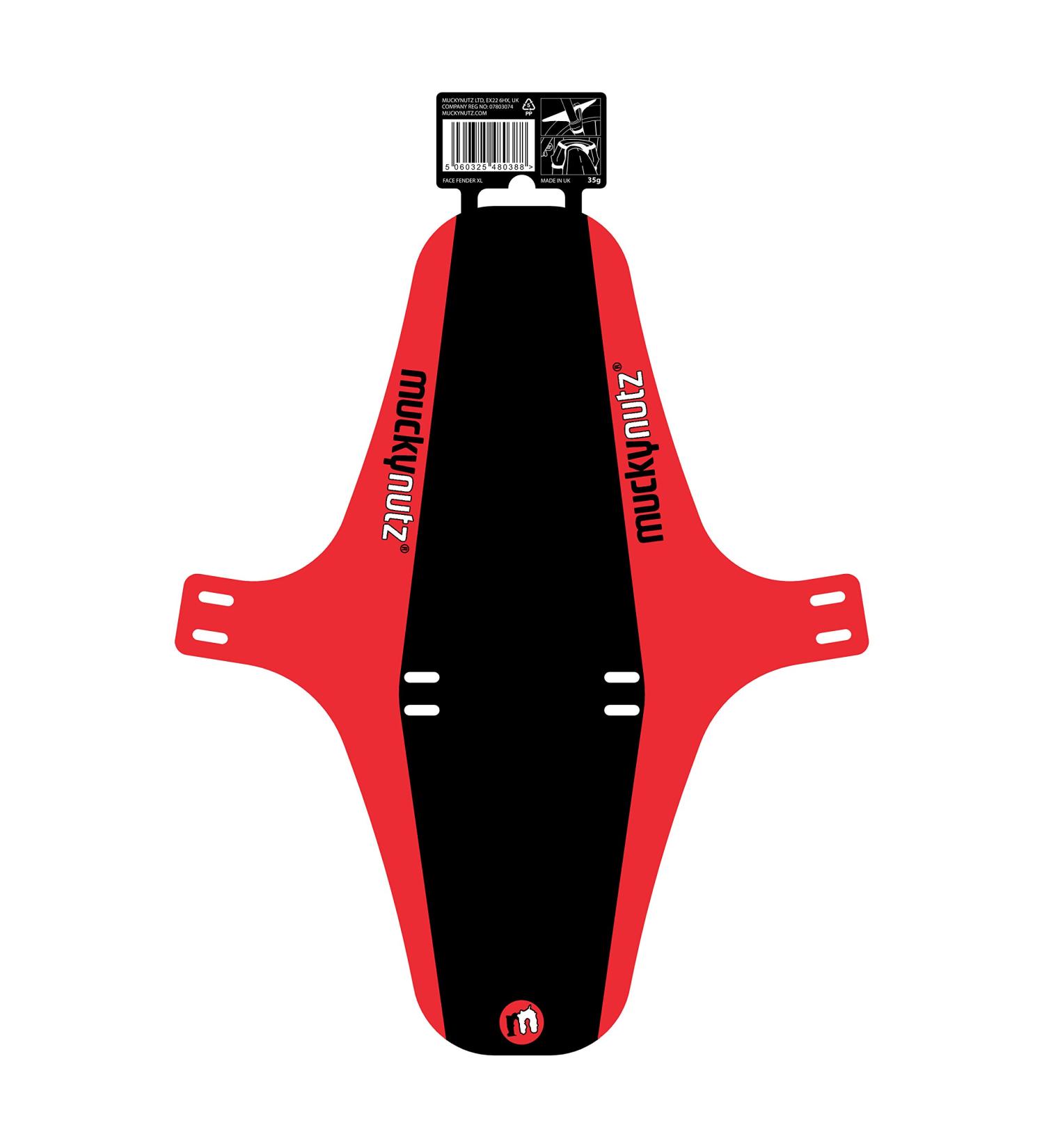 Mucky Nutz Face Fender Regular - Black/Red | Durable MTB Mudguard - Buy Online on GoSupps.com