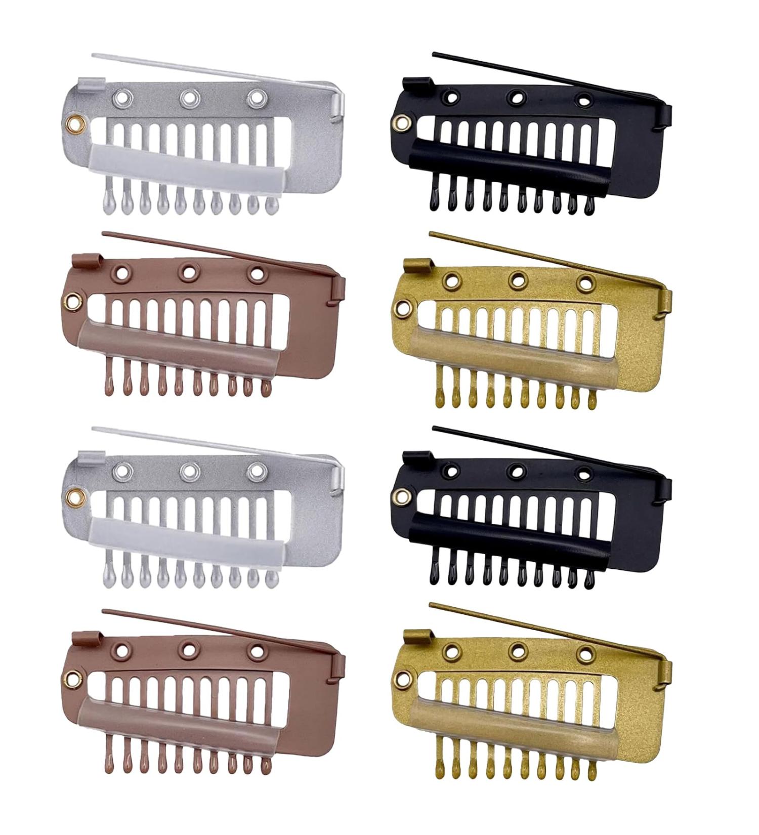 Chunni Clips with Safety Invisibility Pin Comb Wig Clips 10 Teeth Small Snap Comb Wig Clips for Hair Extensions and fixed Dupatta Muslim Hijab Tikka - Buy Online on GoSupps.com
