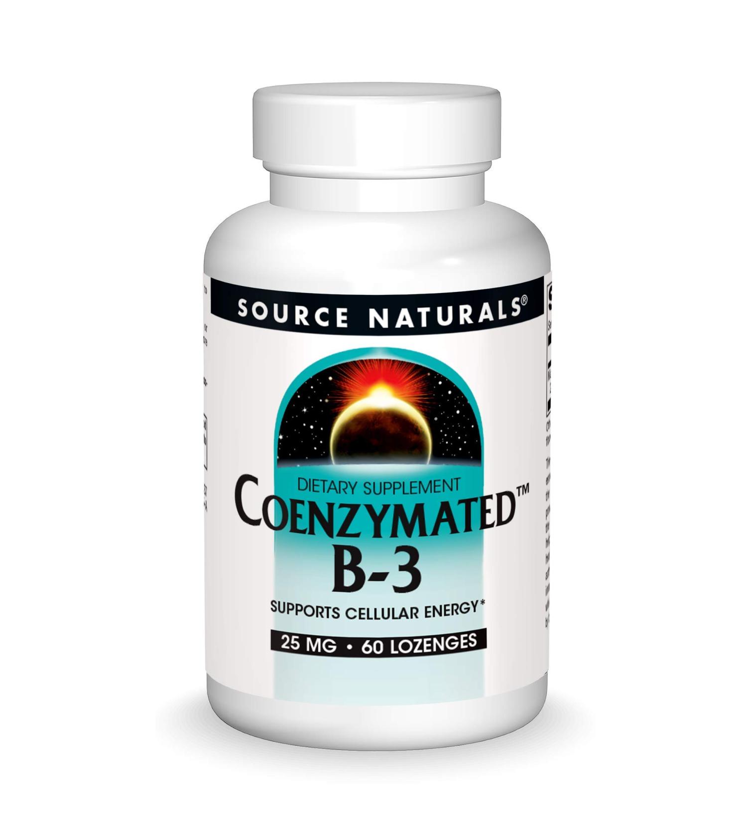 Source Naturals Coenzymated B-3 25 mg Lozenges - 60 Count | Boost Energy & Metabolism - Buy Online on GoSupps.com
