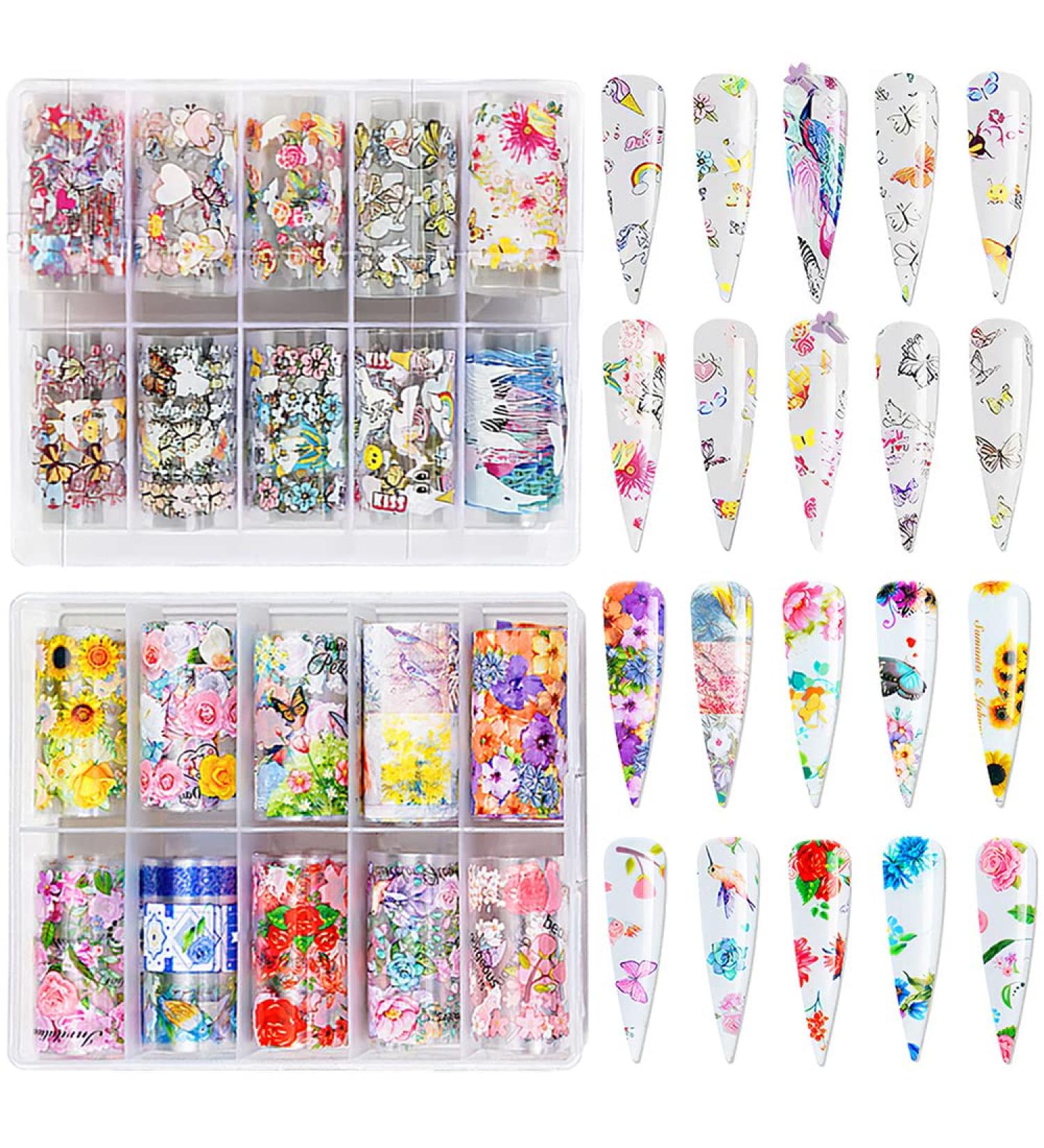 CHANGAR Sunflower & Floral Nail Art Foil Stickers - Spring DIY Designs for Women & Girls - Buy Online on GoSupps.com