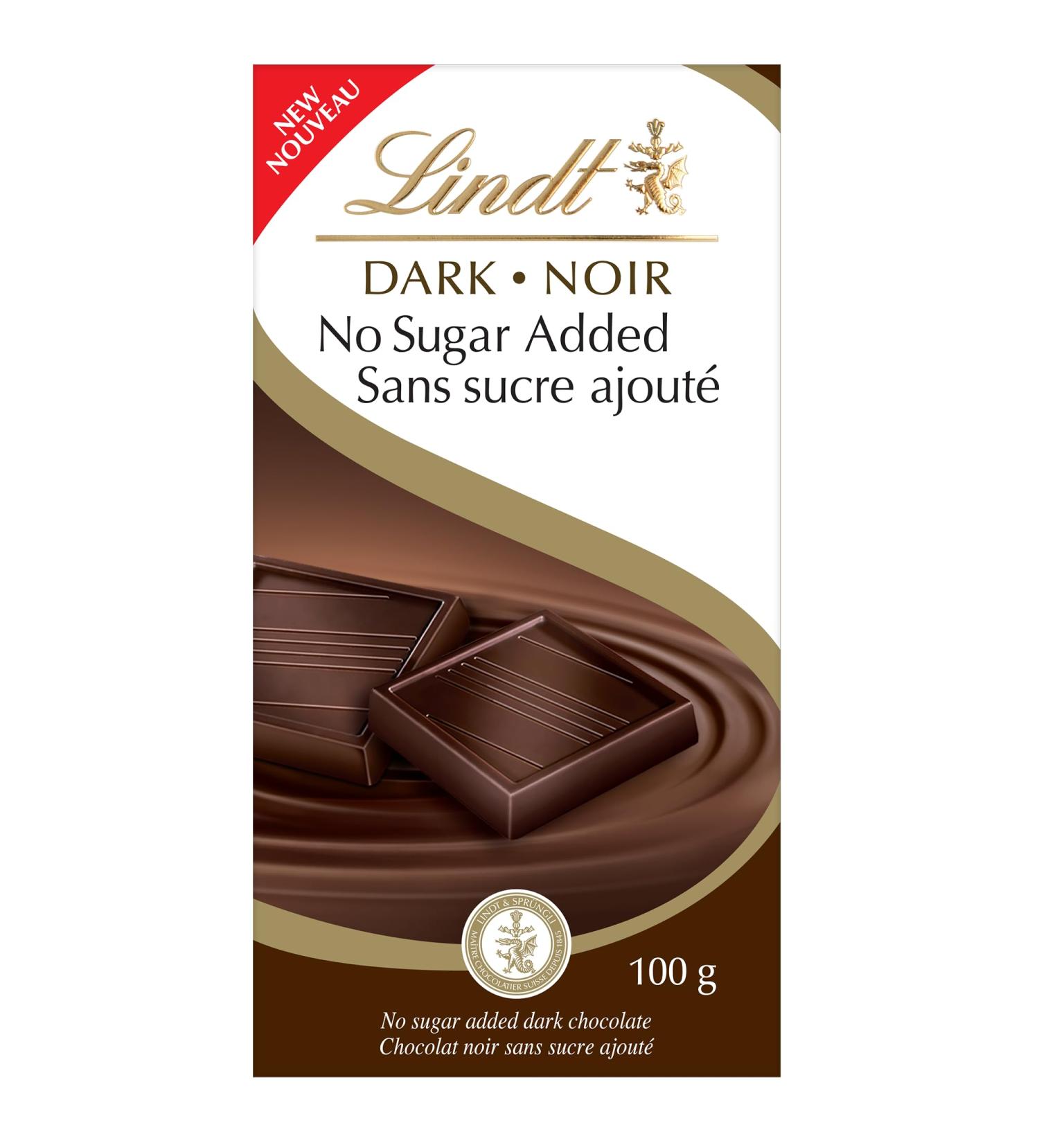 Lindt No Sugar Added Dark Chocolate Bar 100 Grams - Buy Online on GoSupps.com
