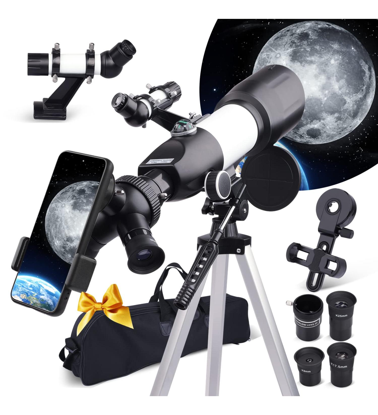 Astronomy Telescope for Adults - 70mm Aperture 400mm AZ Mount - Ideal for Beginners & Kids - Includes Carry Bag, Upgraded Tripod & Phone Holder - Buy Online on GoSupps.com