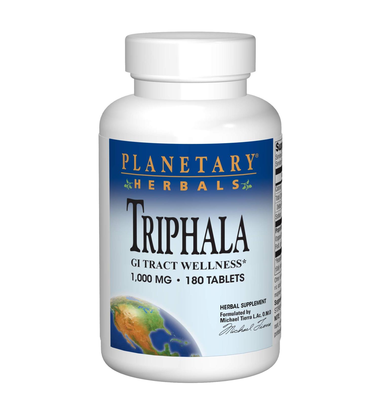 Planetary Herbals Triphala 1000mg - 180 Tablets x 2 - Ayurvedic Digestive Support - Buy Online on GoSupps.com