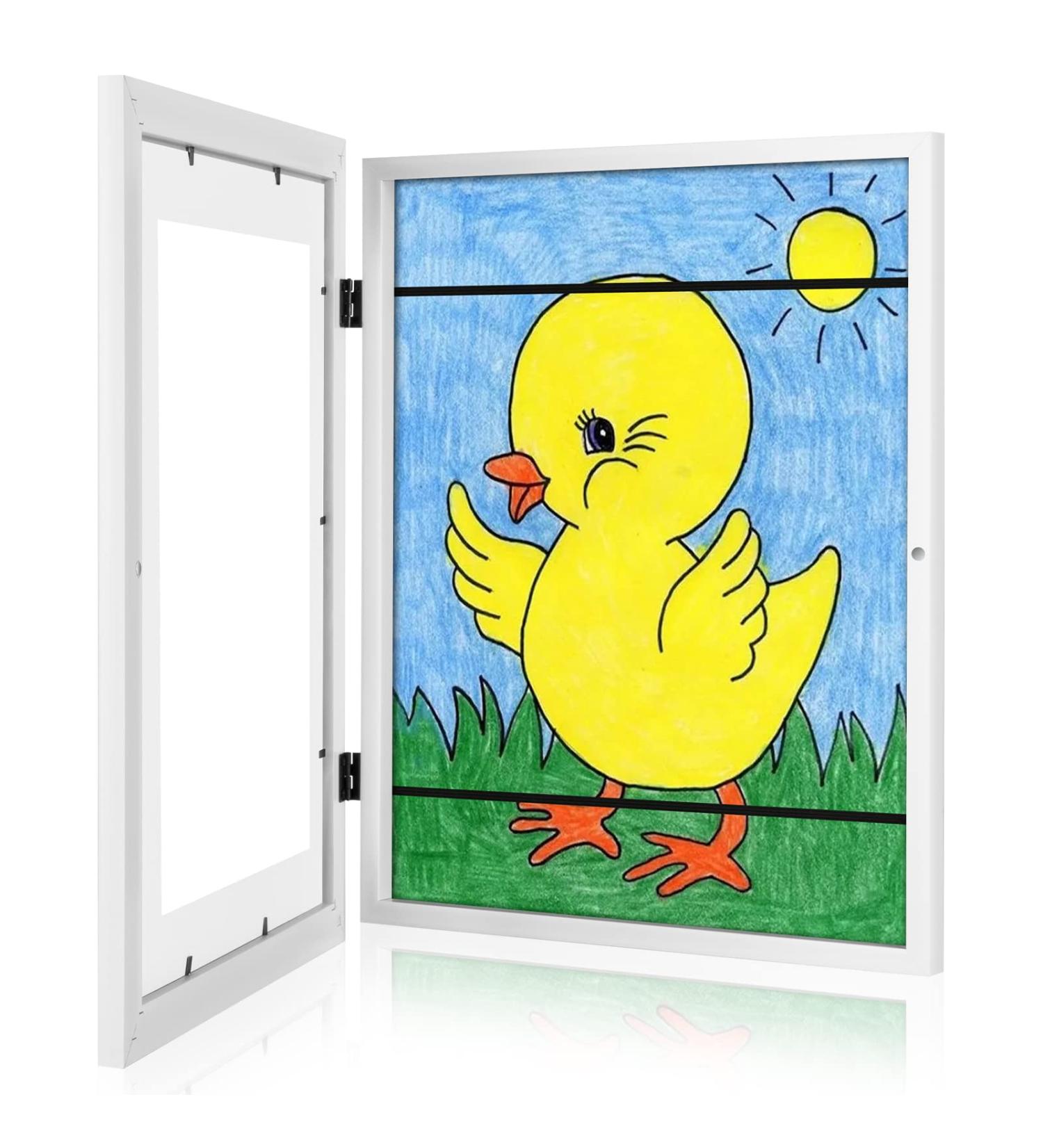 Kids Art Frames 11x14 Front Opening | Changeable Display for Children's Artwork | Holds 50 Pcs | Hanging Art Portfolio Storage | White 1pack - Buy Online on GoSupps.com