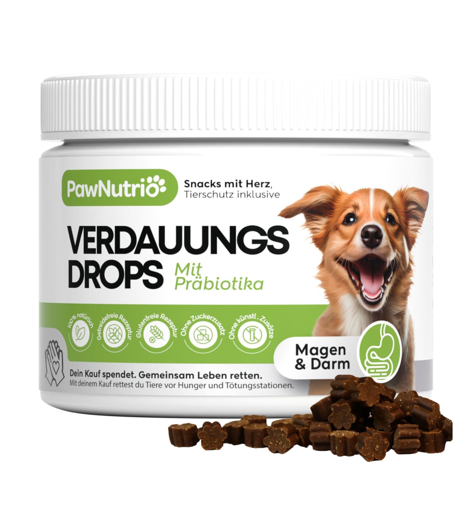Pawnutrio Prebiotics Dog Snacks - 100% Natural Grain-Free Digestion Treats | Relieve Diarrhea & Heartburn | 300g Can - Buy Online on GoSupps.com