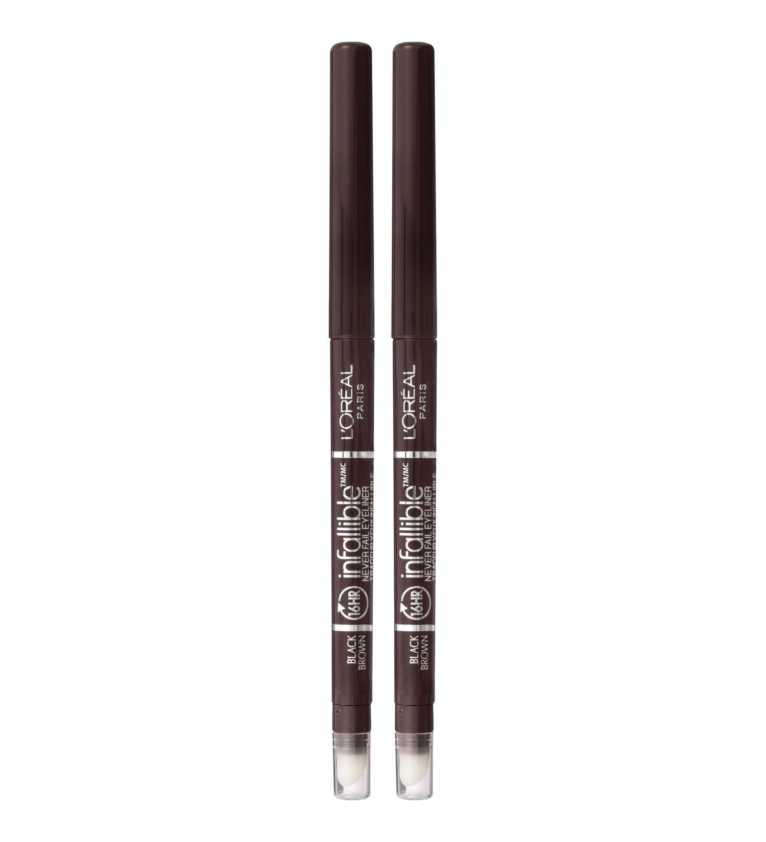L'Oreal Paris Infallible Never Fail Mechanical Eyeliner, Black Brown - 2 Pack - Buy Online on GoSupps.com