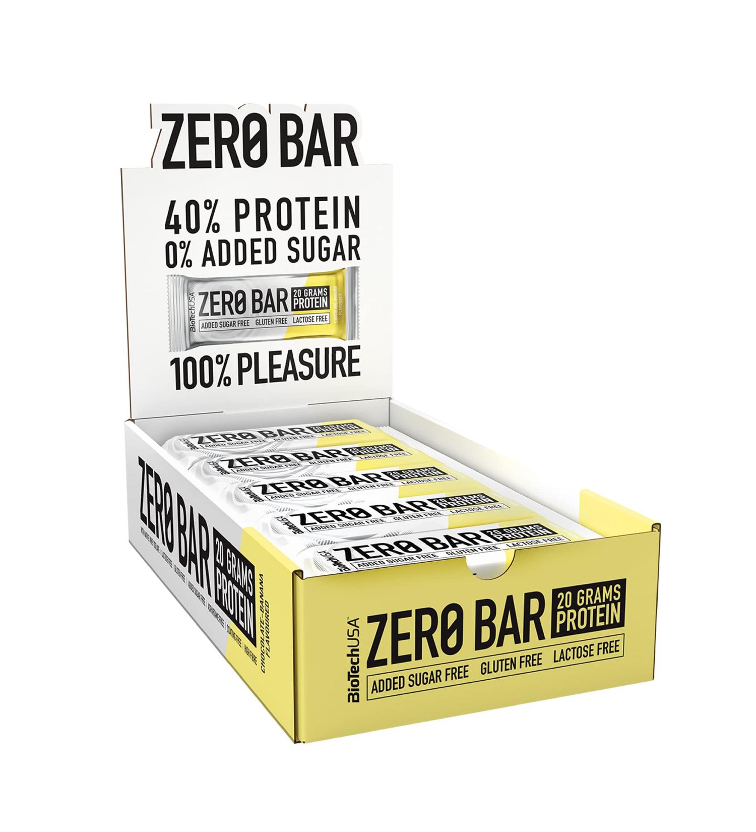 BiotechUSA Zero Bar - Sugar & Lactose-Free Protein Snack | Crispy Texture | 20x50g | Delicious Chocolate Banana Flavor | Ideal for Diets & Workouts - Buy Online on GoSupps.com