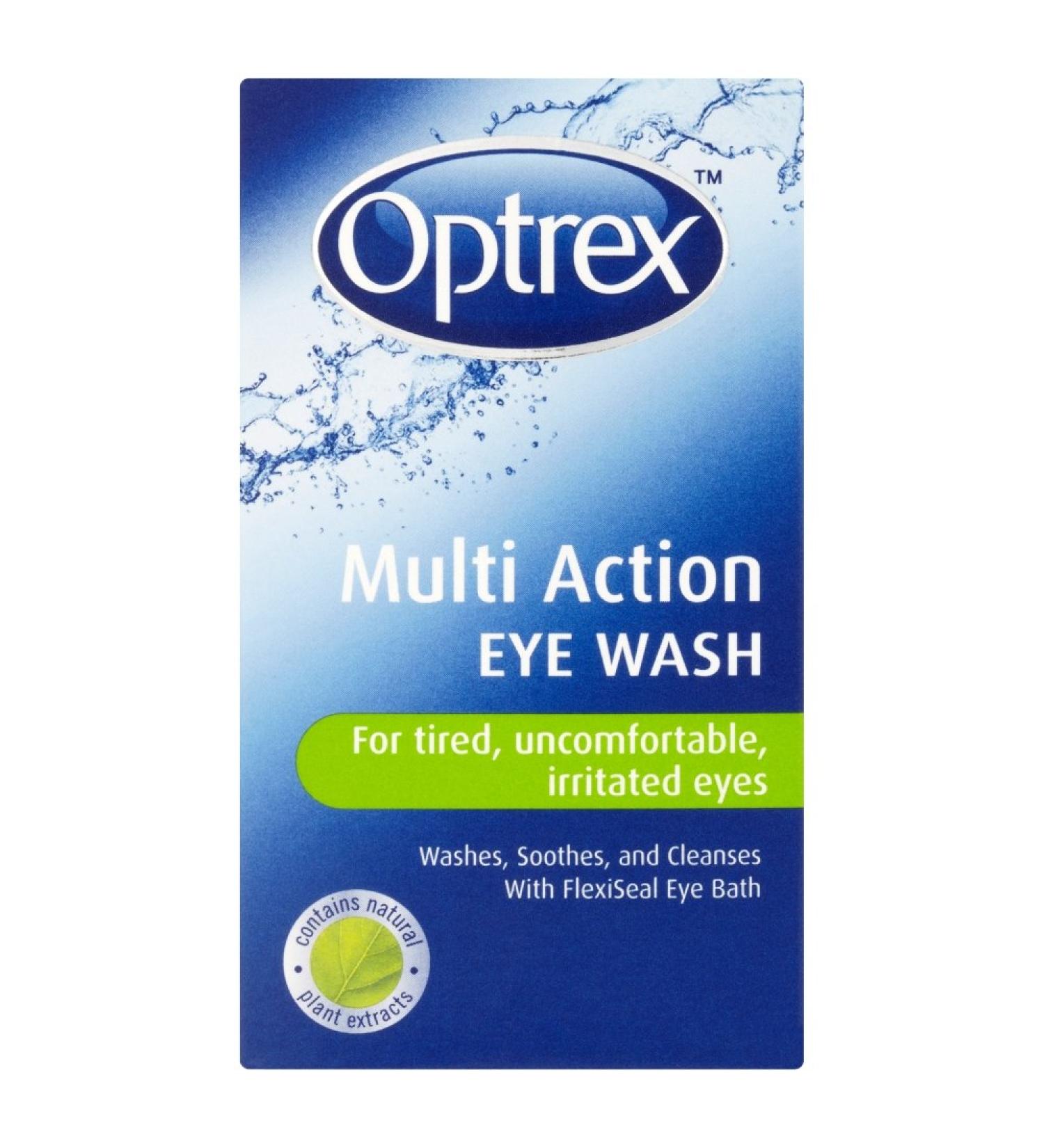 Optrex Multi-action Eye Wash 100ml - Soothes, Cleanses, and Refreshes Eyes - Buy Online on GoSupps.com