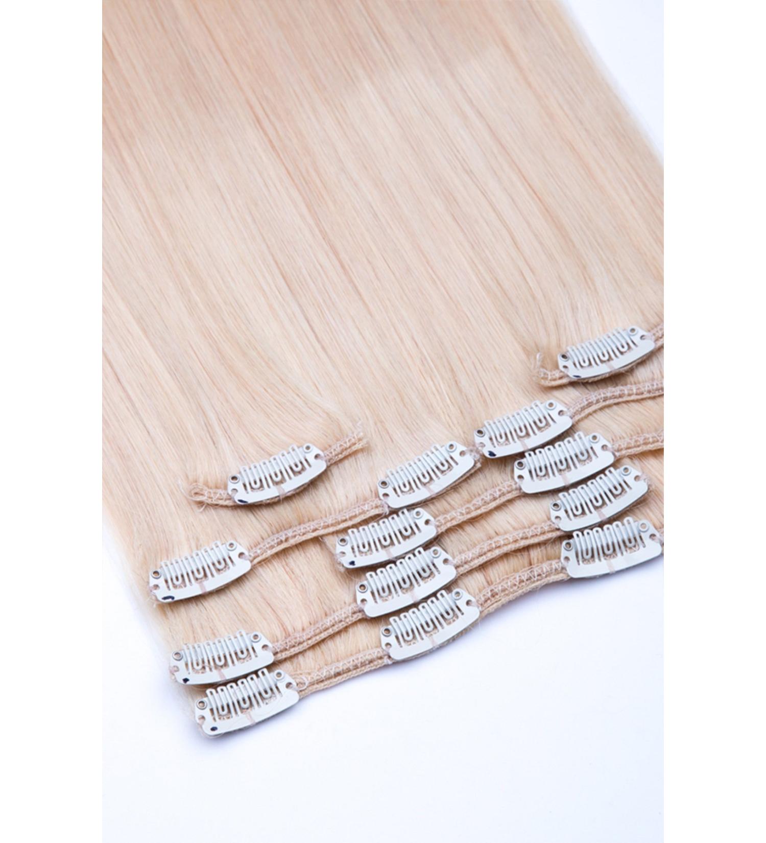100% Real Hair Clip In Extensions Set - 7 Pieces 70g 45cm Light Blonde No. 613 - International Shipping - Buy Online on GoSupps.com