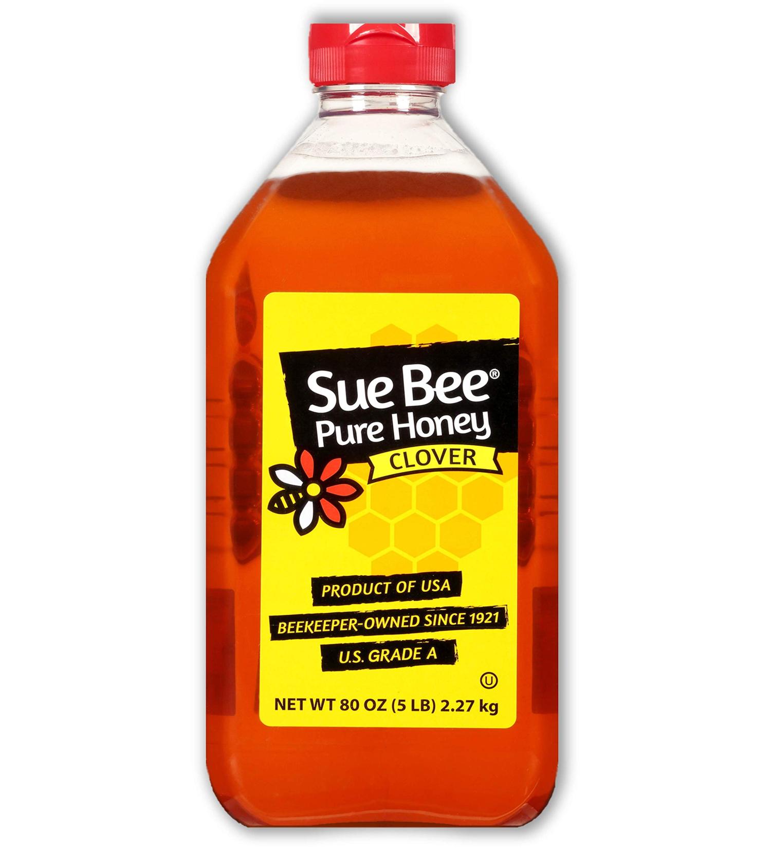 Sue Bee Pure USA Clover Honey 80 oz (5 lbs) - Premium Grade from USA Beekeepers - Buy Online on GoSupps.com
