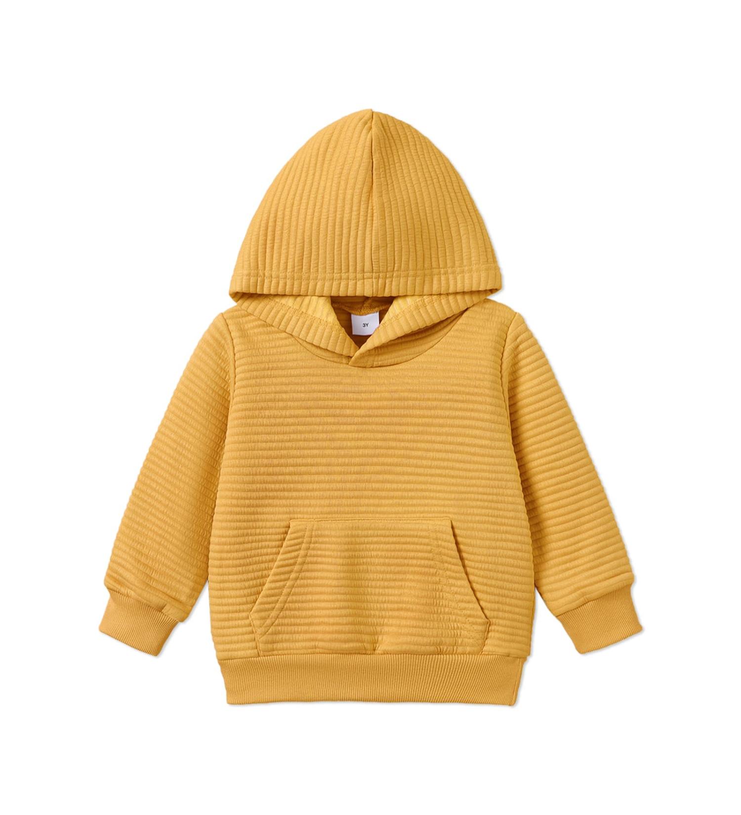 PatPat Toddler Hoodie | Solid Color Textured Sweatshirt for 2-3 Years | Ginger - Buy Online on GoSupps.com