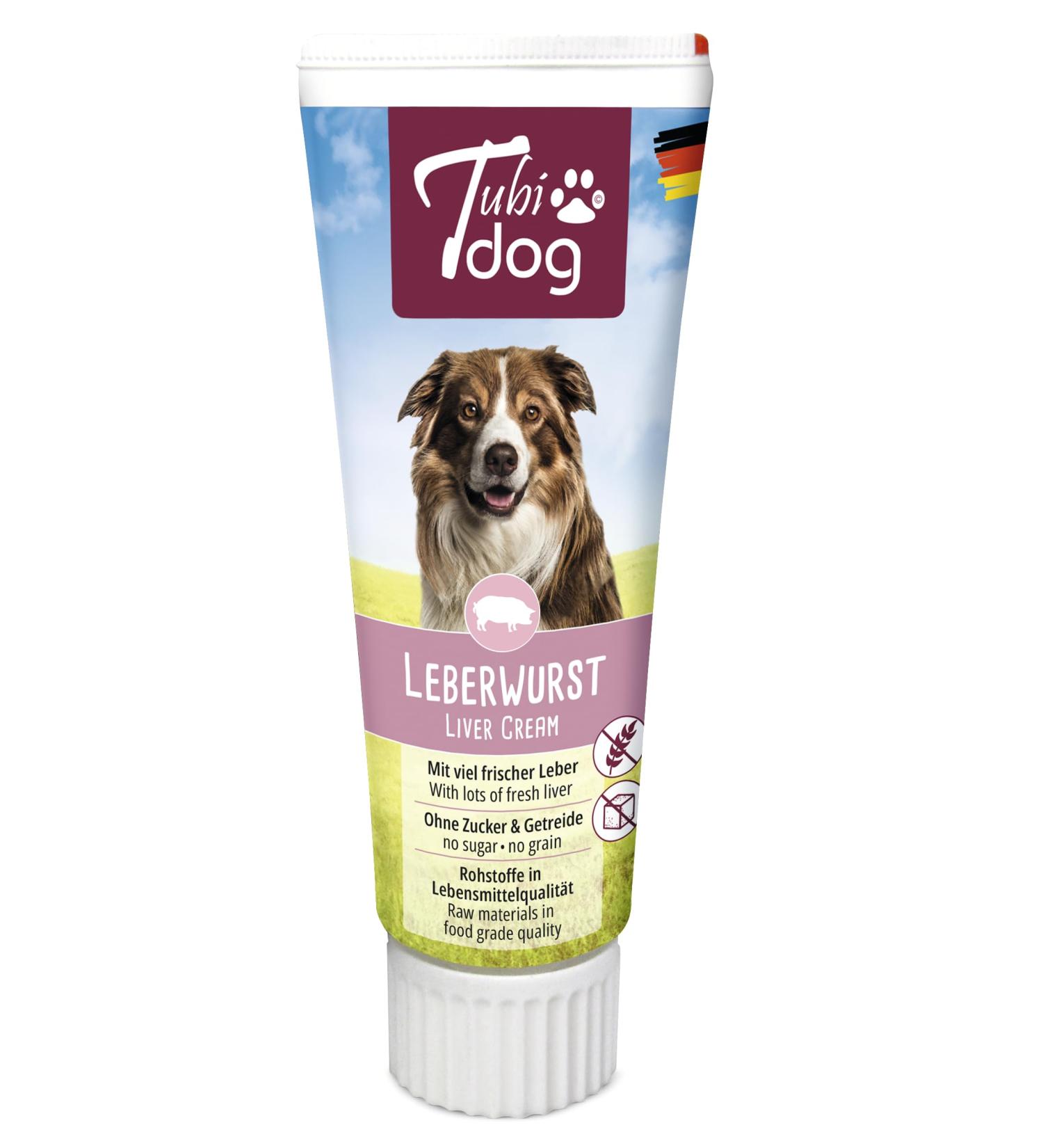 12 x Tubi-DOG Tubi Dog dog liver sausage in a tube 75g in a set of 12