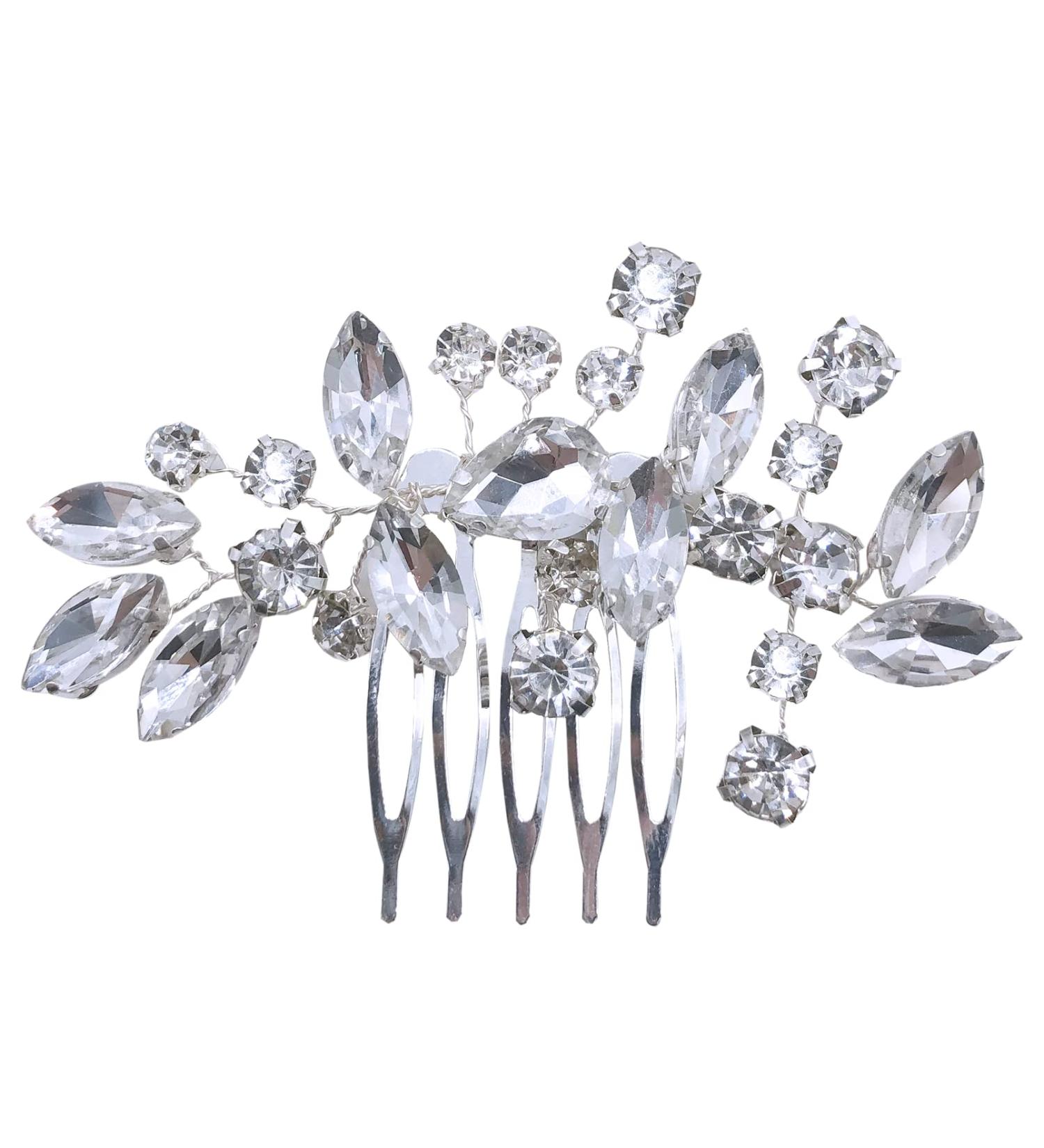 Bridal Wedding Hair Clip Comb Handmade Rhinestone Hair Clip HeadPieces for Women Bridal Headpiece Hair Accessories Bridal Hair Accessories for Women and Girls (Rhinestone Hair Comb) (Silver) - Buy Online on GoSupps.com
